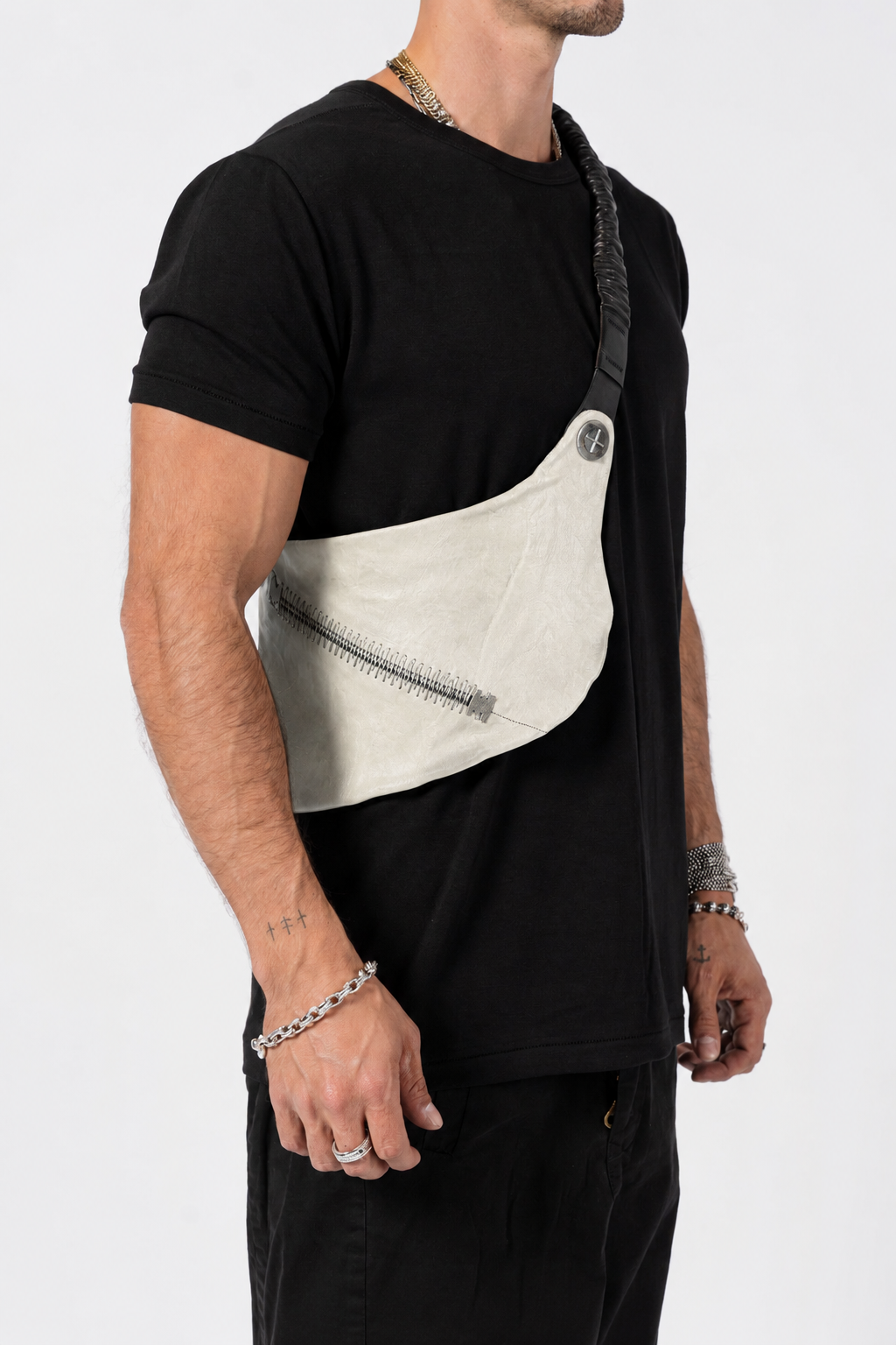 Object-Dyed Leather Crossbody Pouch