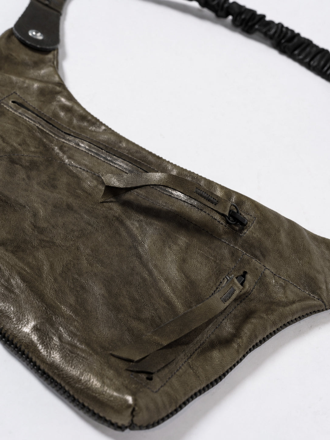Object-Dyed Leather Crossbody Pouch