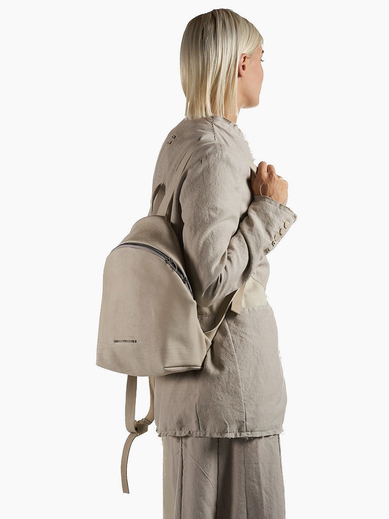 Mini Backpack with Silver Detailing