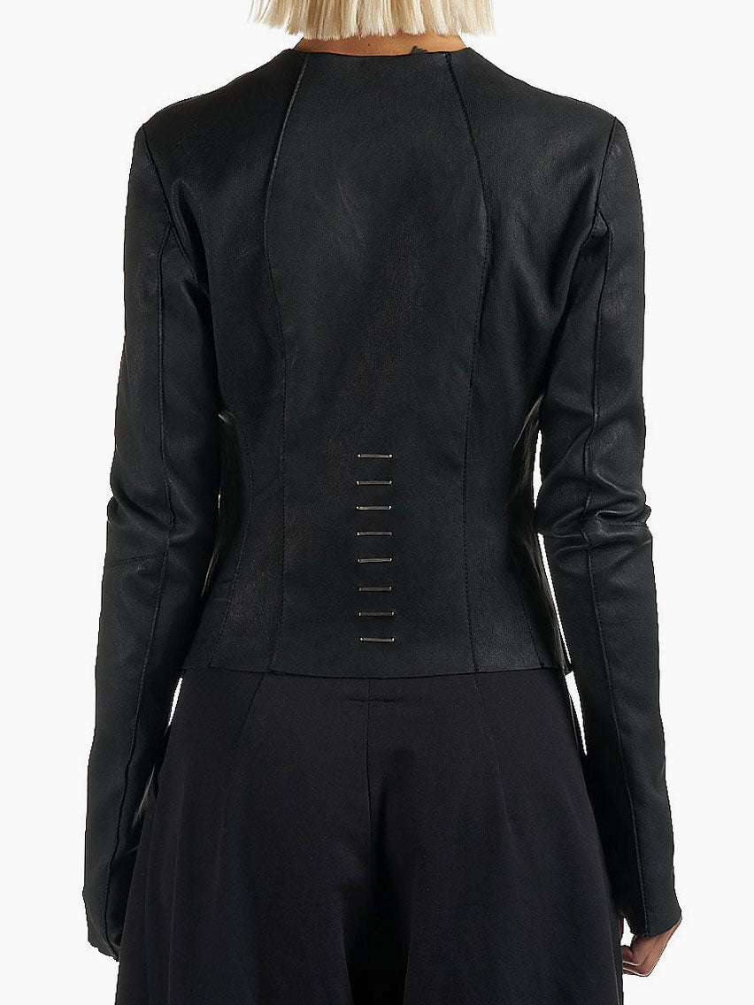 Lambskin Jacket with Silver Detailing