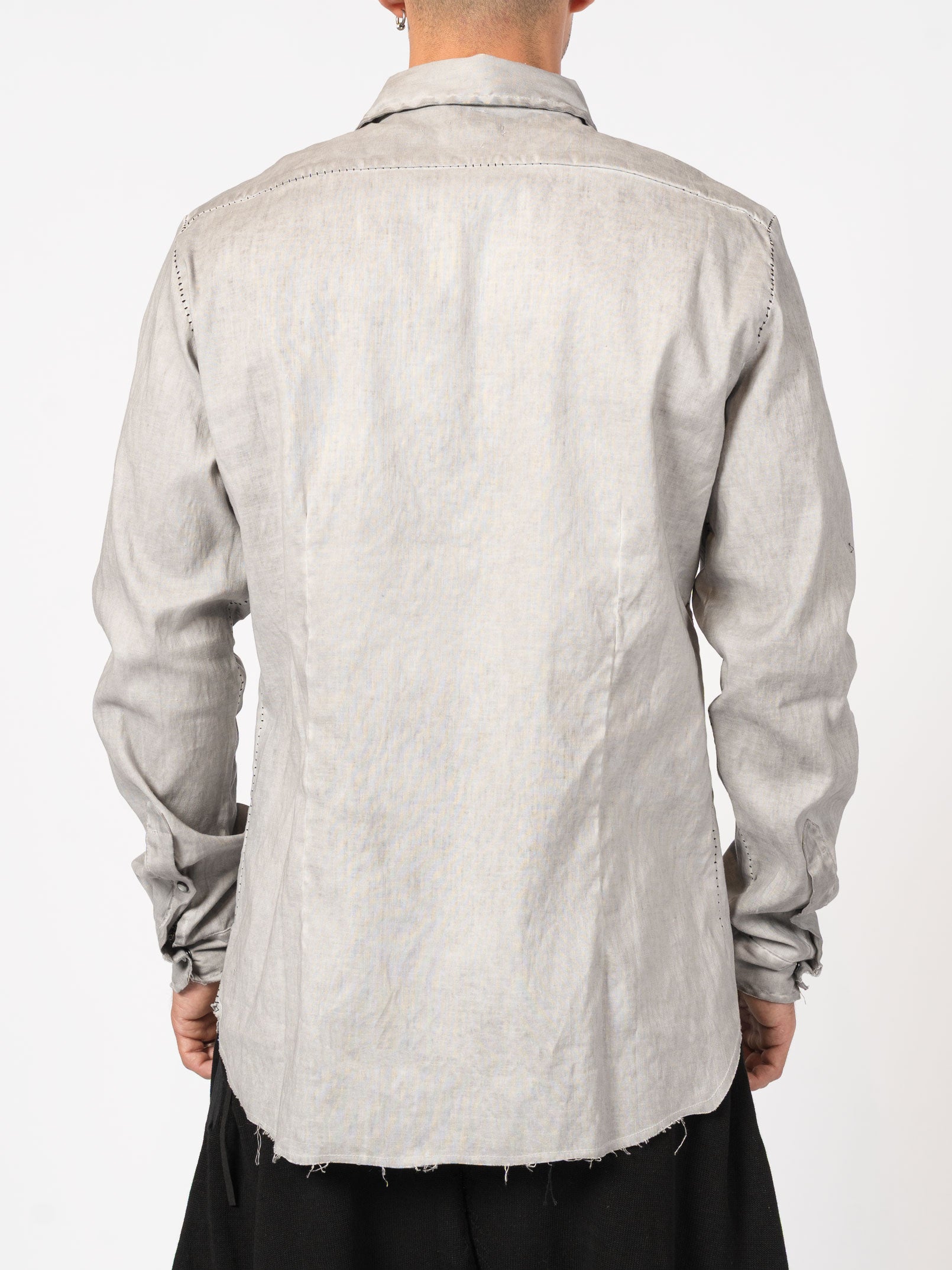 Distressed Linen Blend Shirt