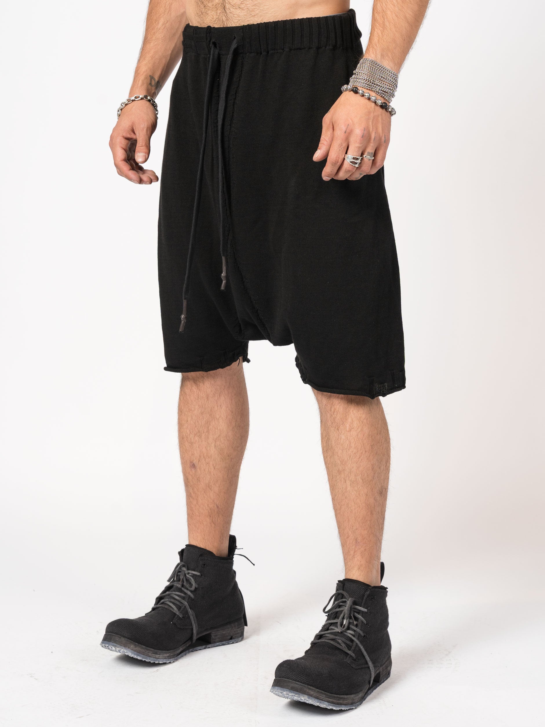 Knit Drop-Crotch Shorts