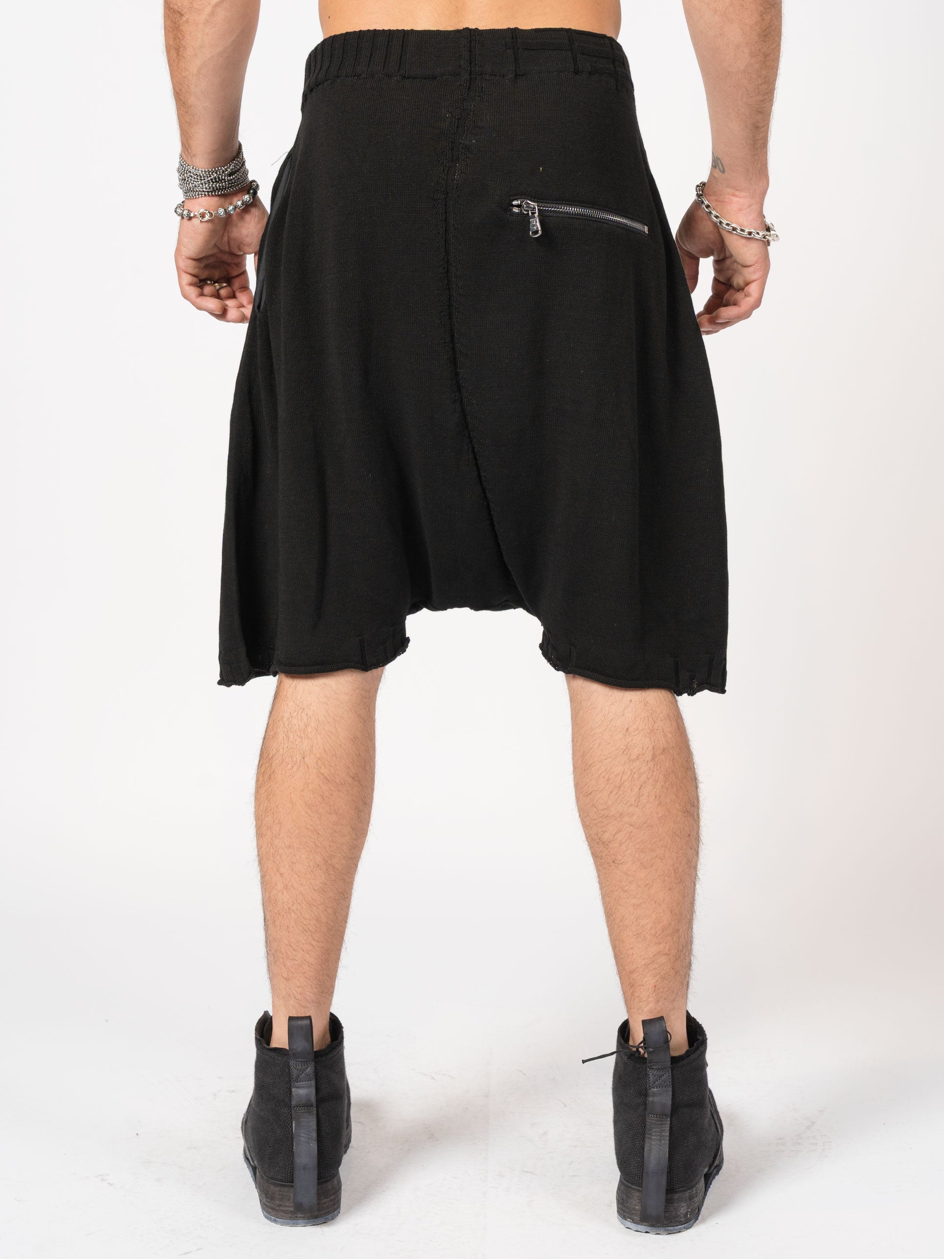 Knit Drop-Crotch Shorts