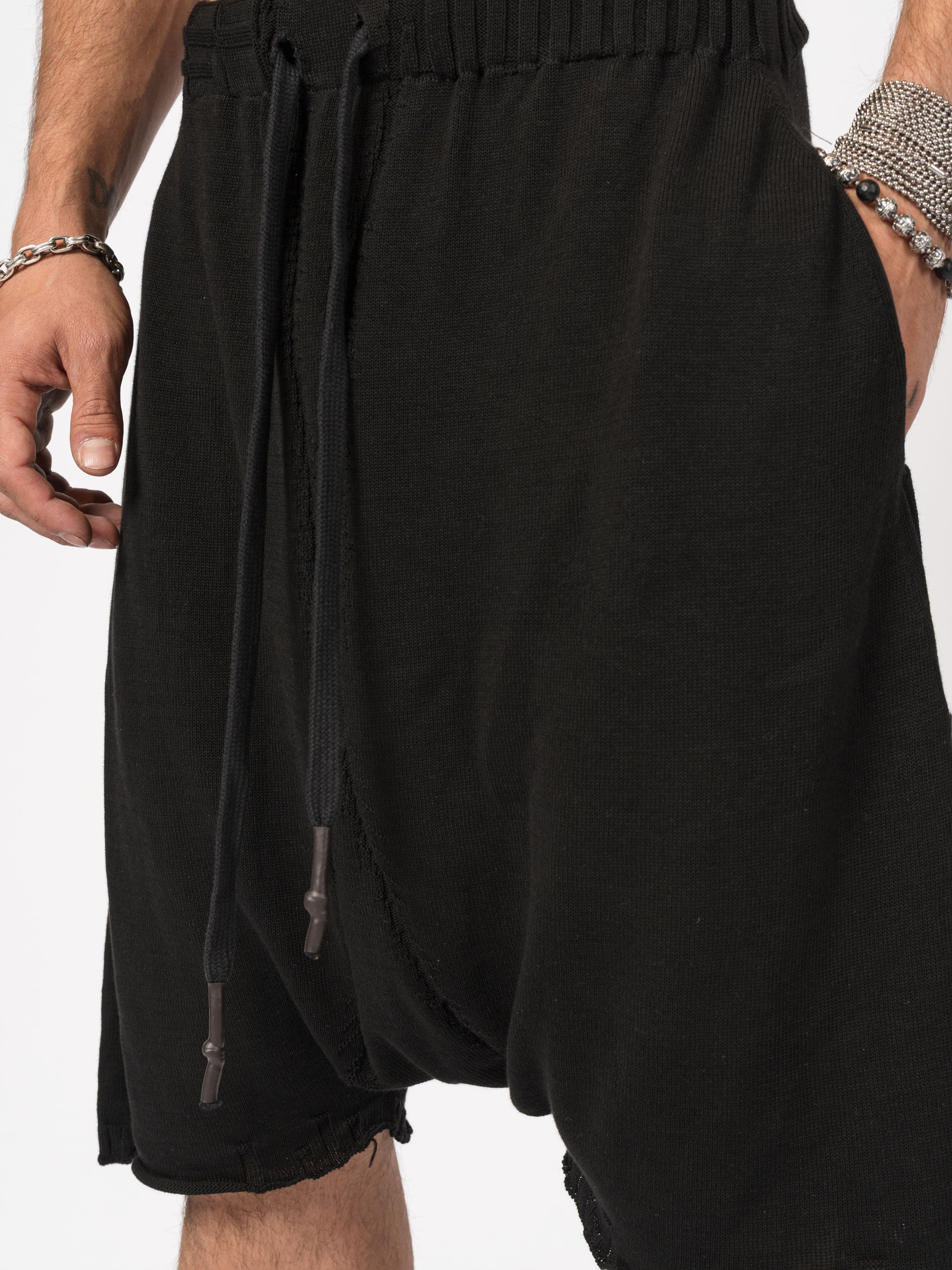 Knit Drop-Crotch Shorts