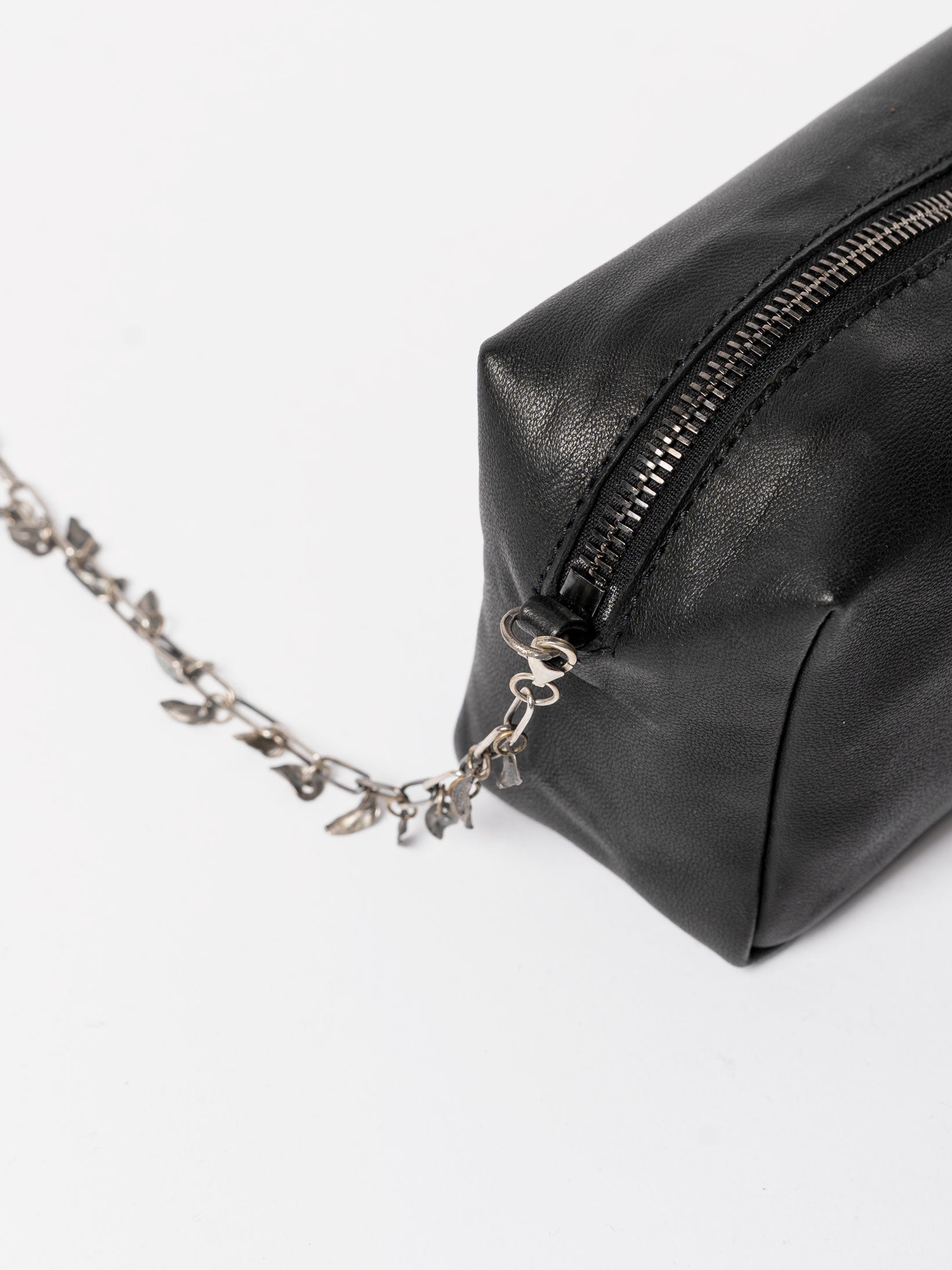 Shoulder Bag with 925 Silver Leaves