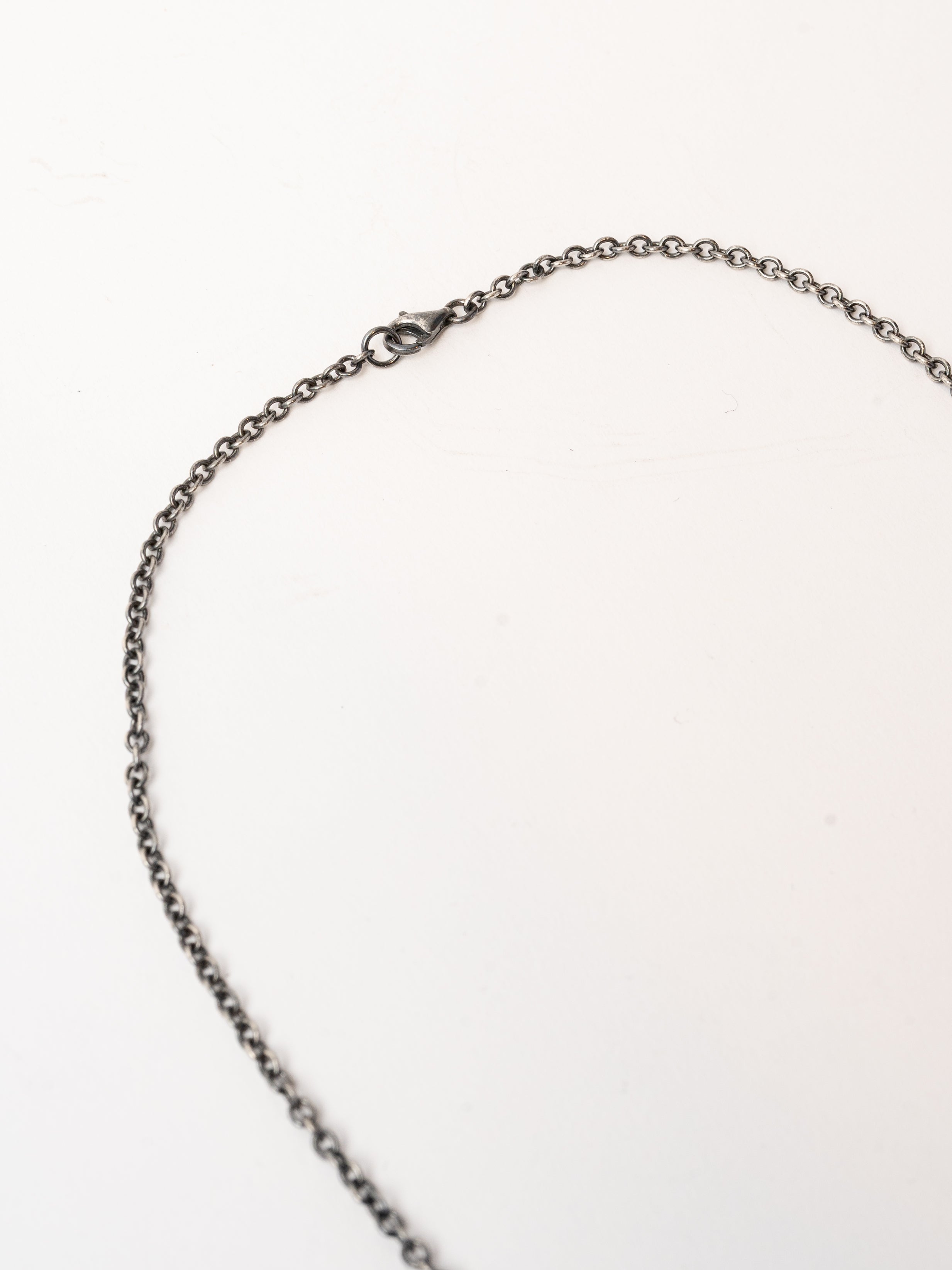 Textured Disc Necklace with Black Diamonds