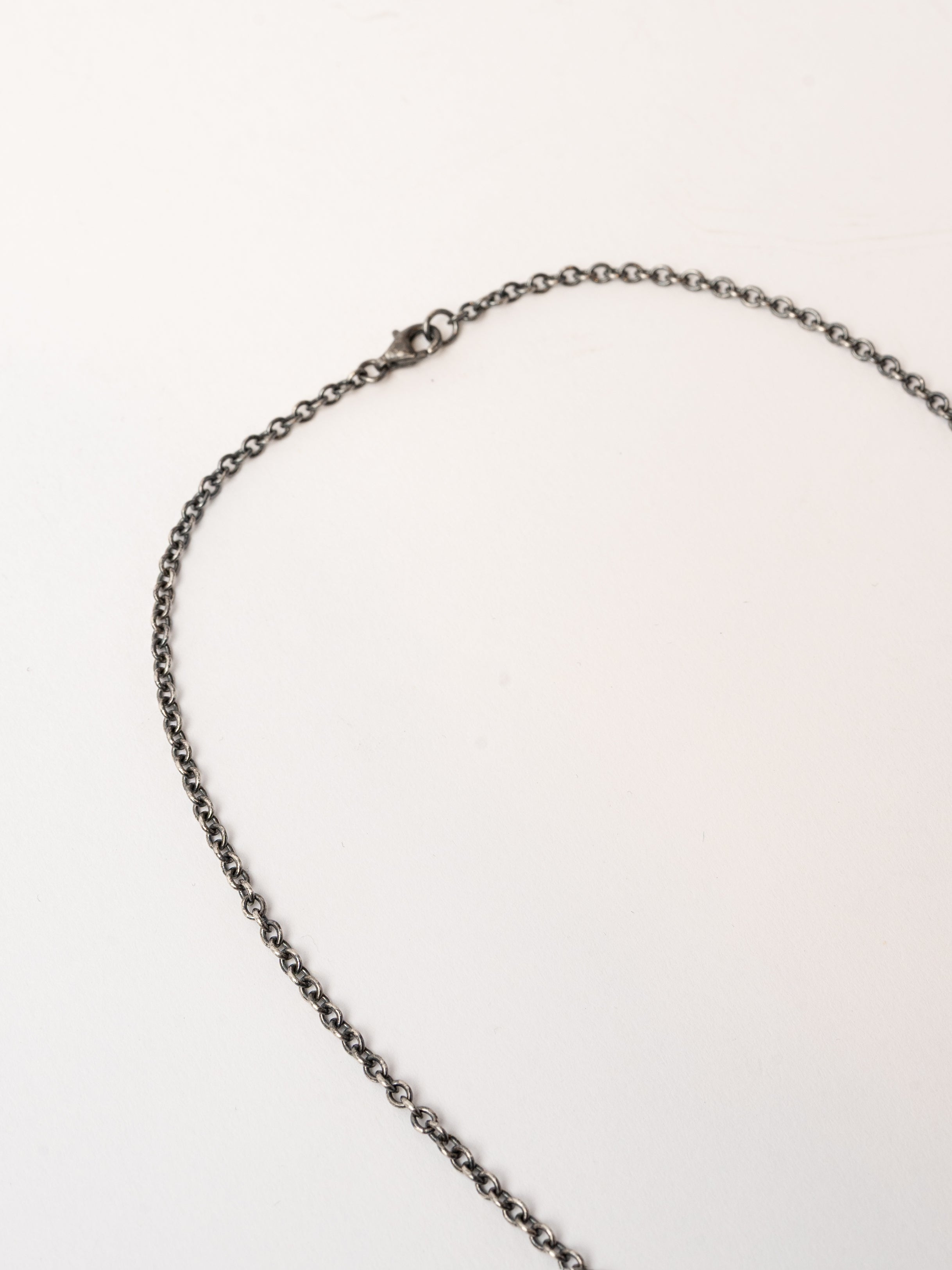 Tag Necklace with Black Diamonds