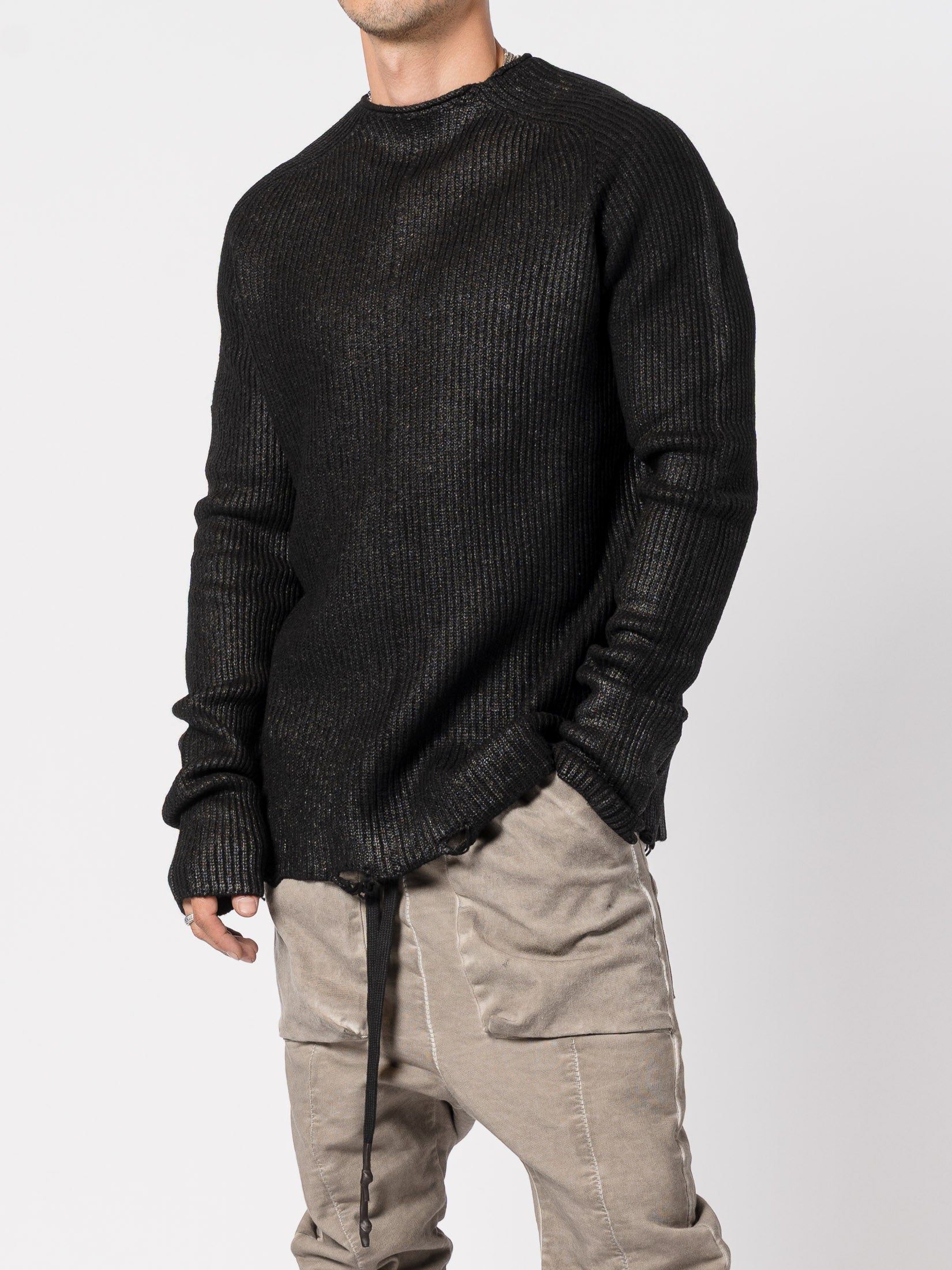 Laminated Light Cotton Ribbed Knit