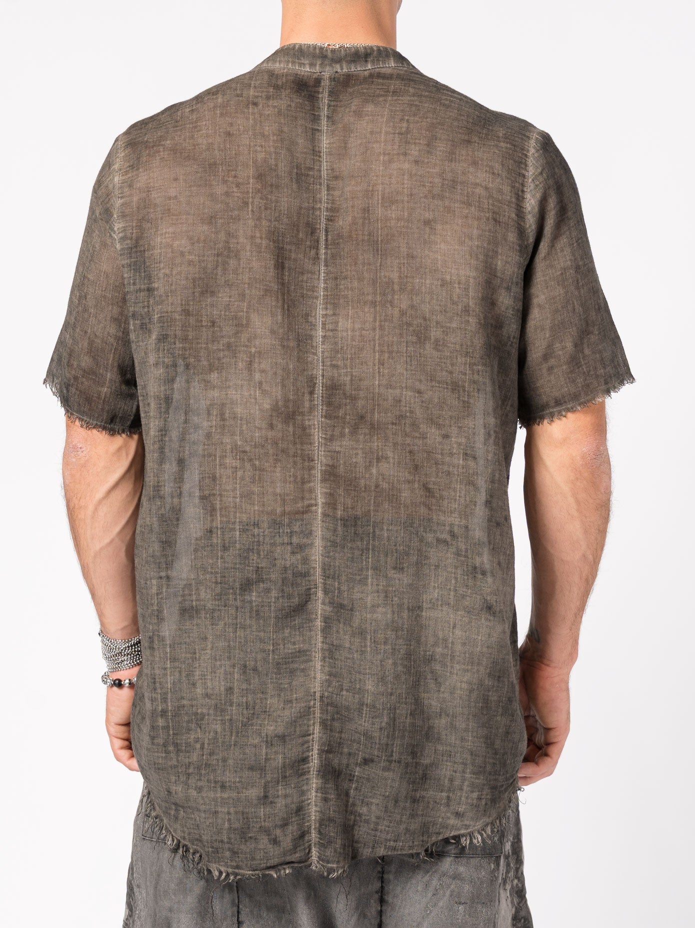 Sheer Cotton Short-Sleeve Shirt