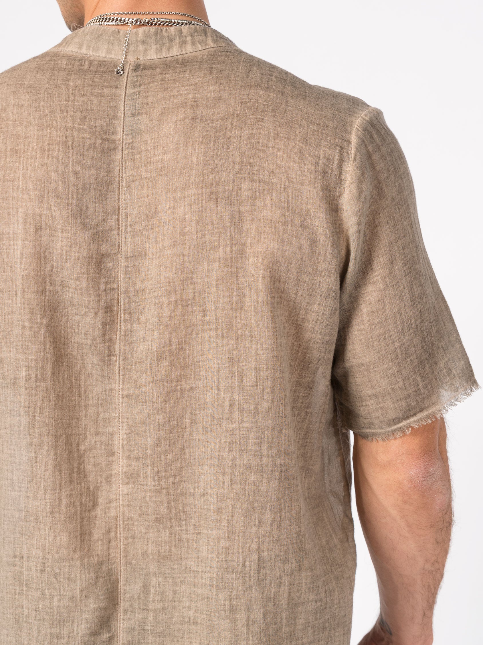 Sheer Cotton Short-Sleeve Shirt