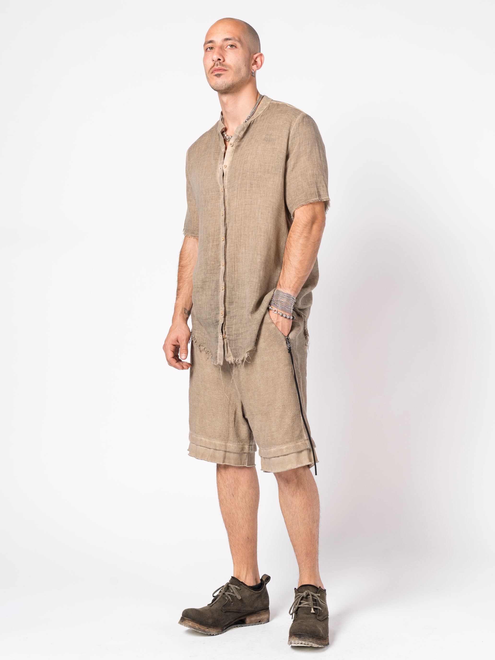 Sheer Cotton Short-Sleeve Shirt