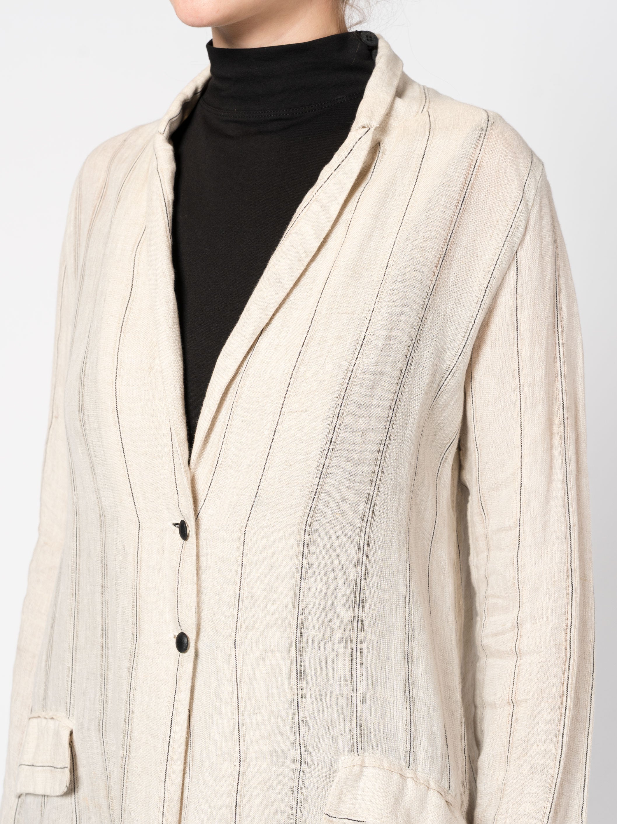 Striped Coat with Scarf
