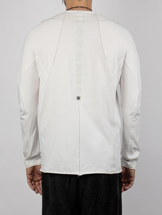 Long Sleeve T-Shirt with Leather Spine Detail