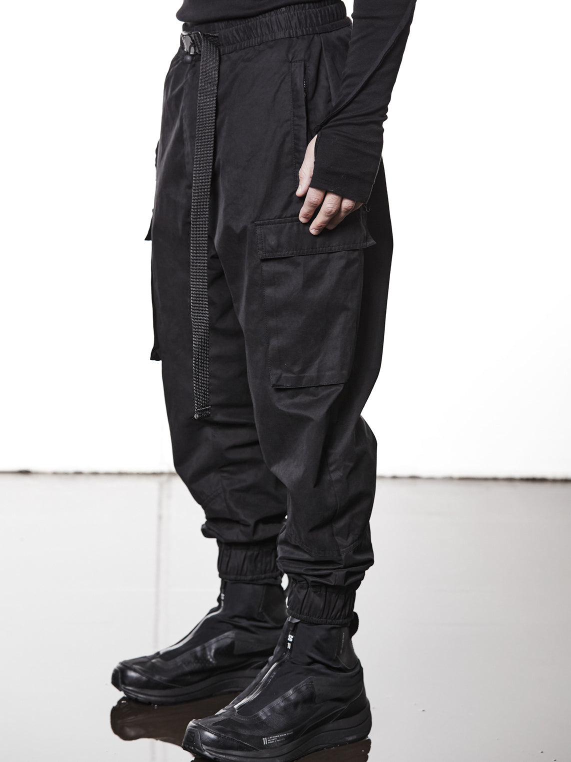 Cargo Trousers with Integrated Belt
