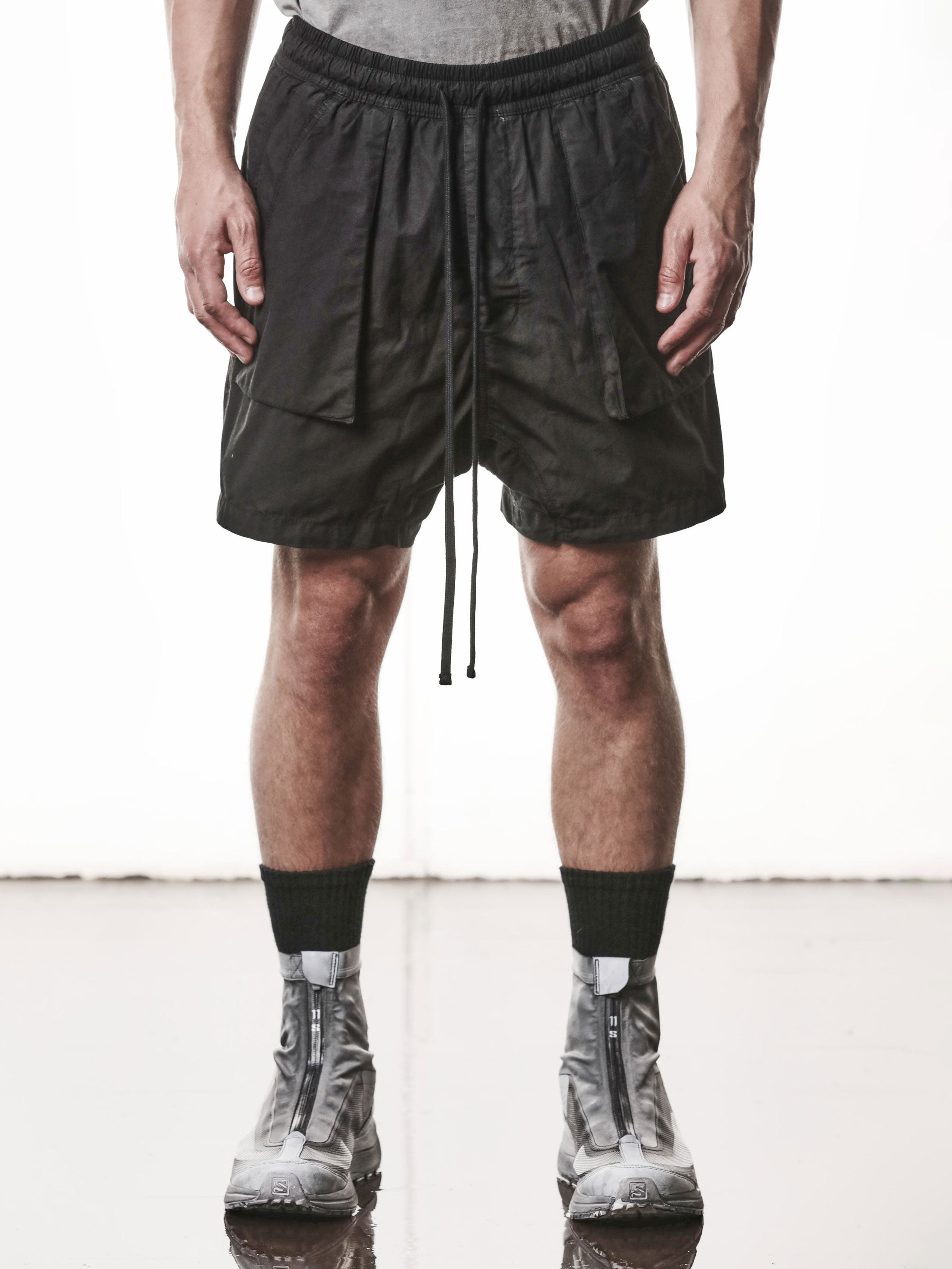 Drop-Crotch Cotton Shorts