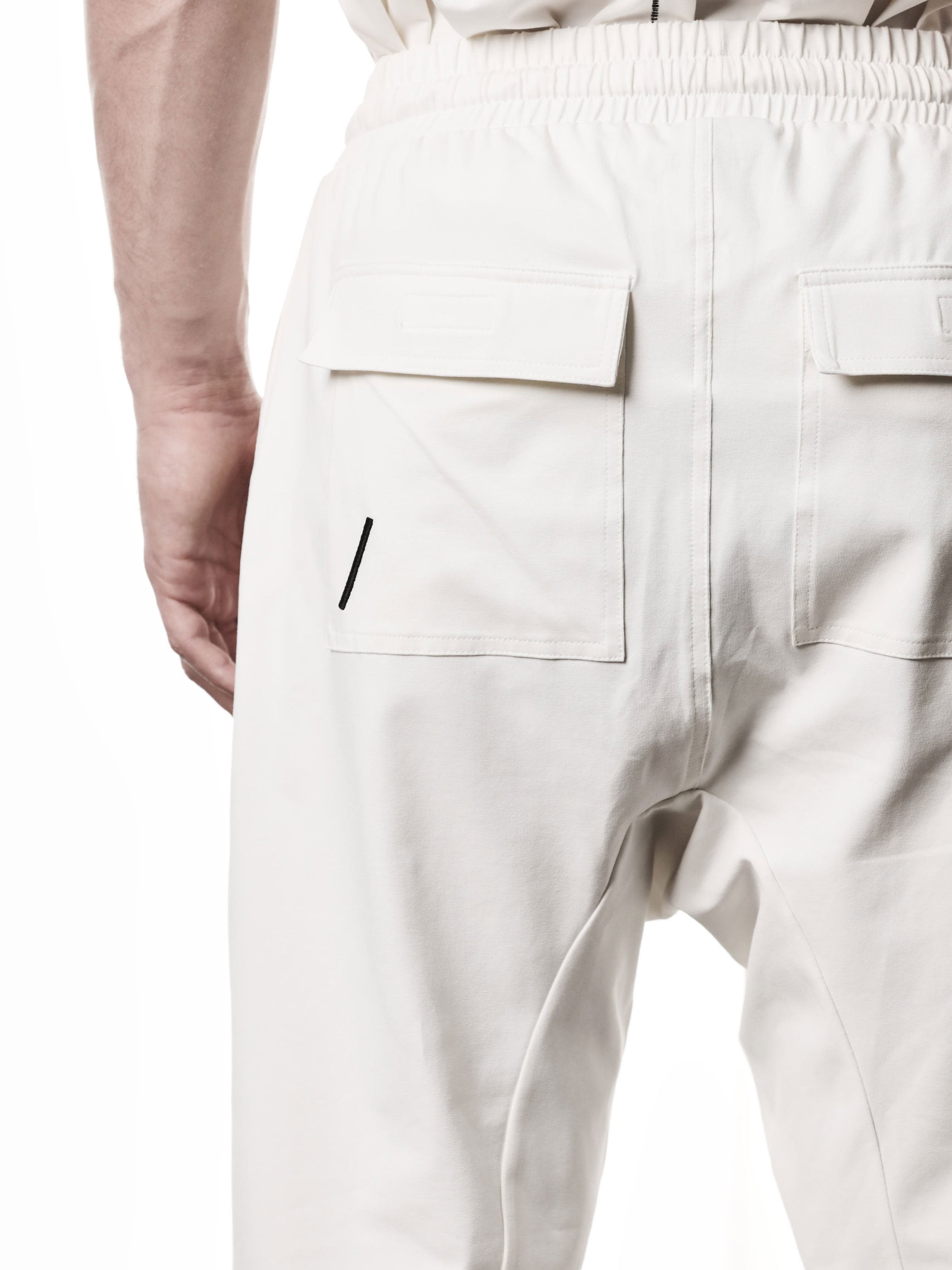 Jersey Trousers in cream by THOM KROM - cuff detail