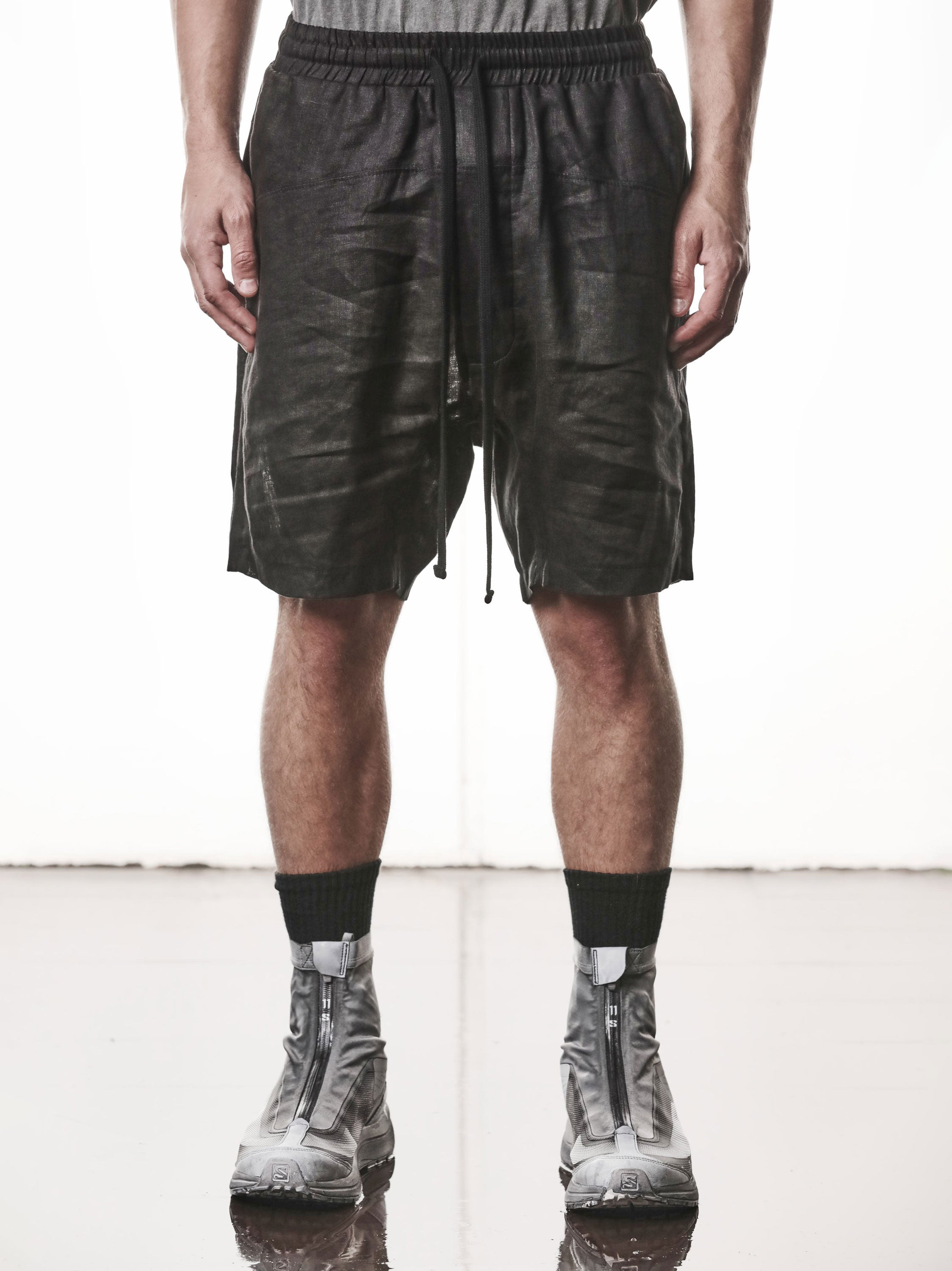 Drop Crotch Linen Shorts