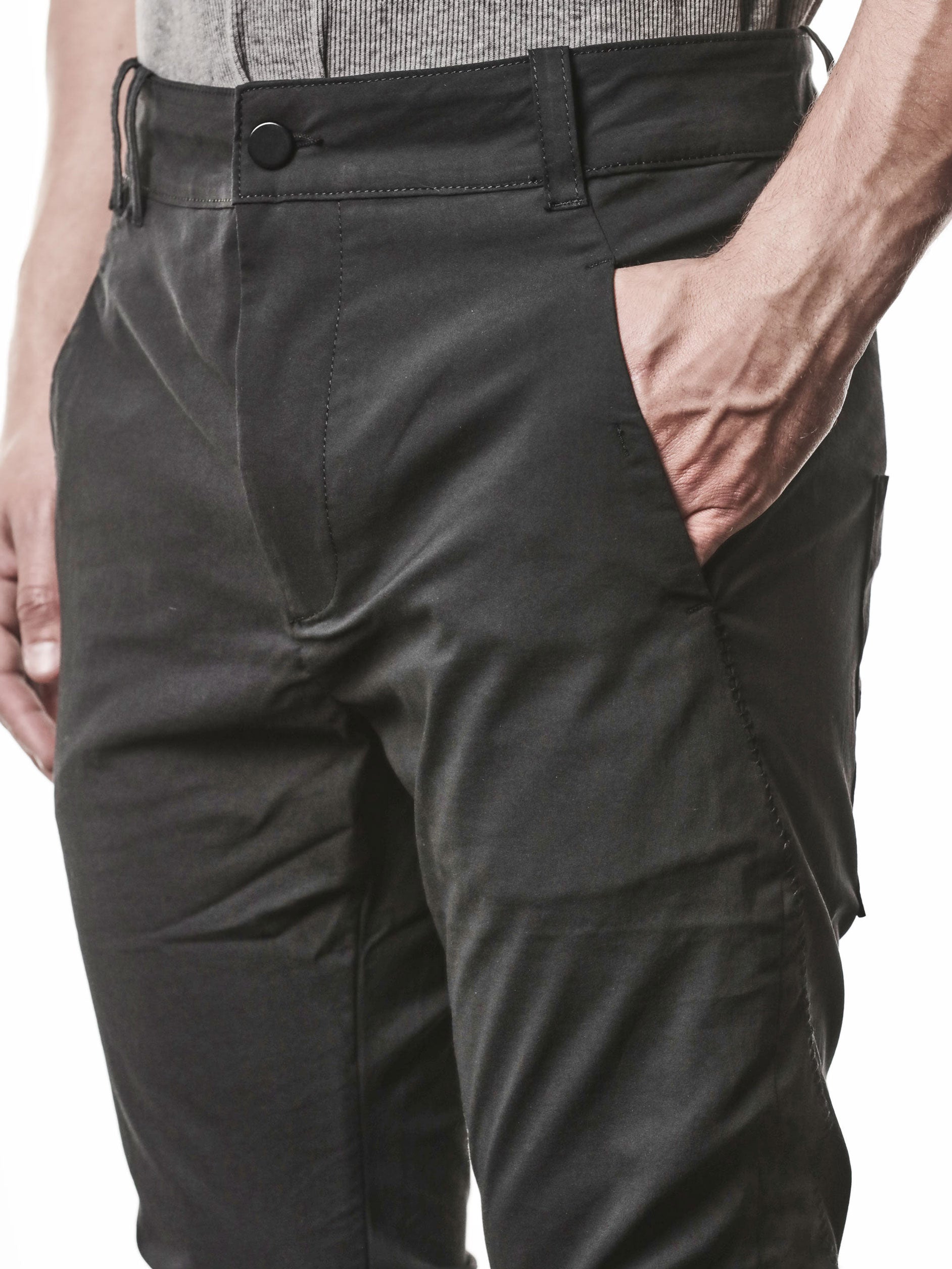 Tapered Stretch Denim Trousers