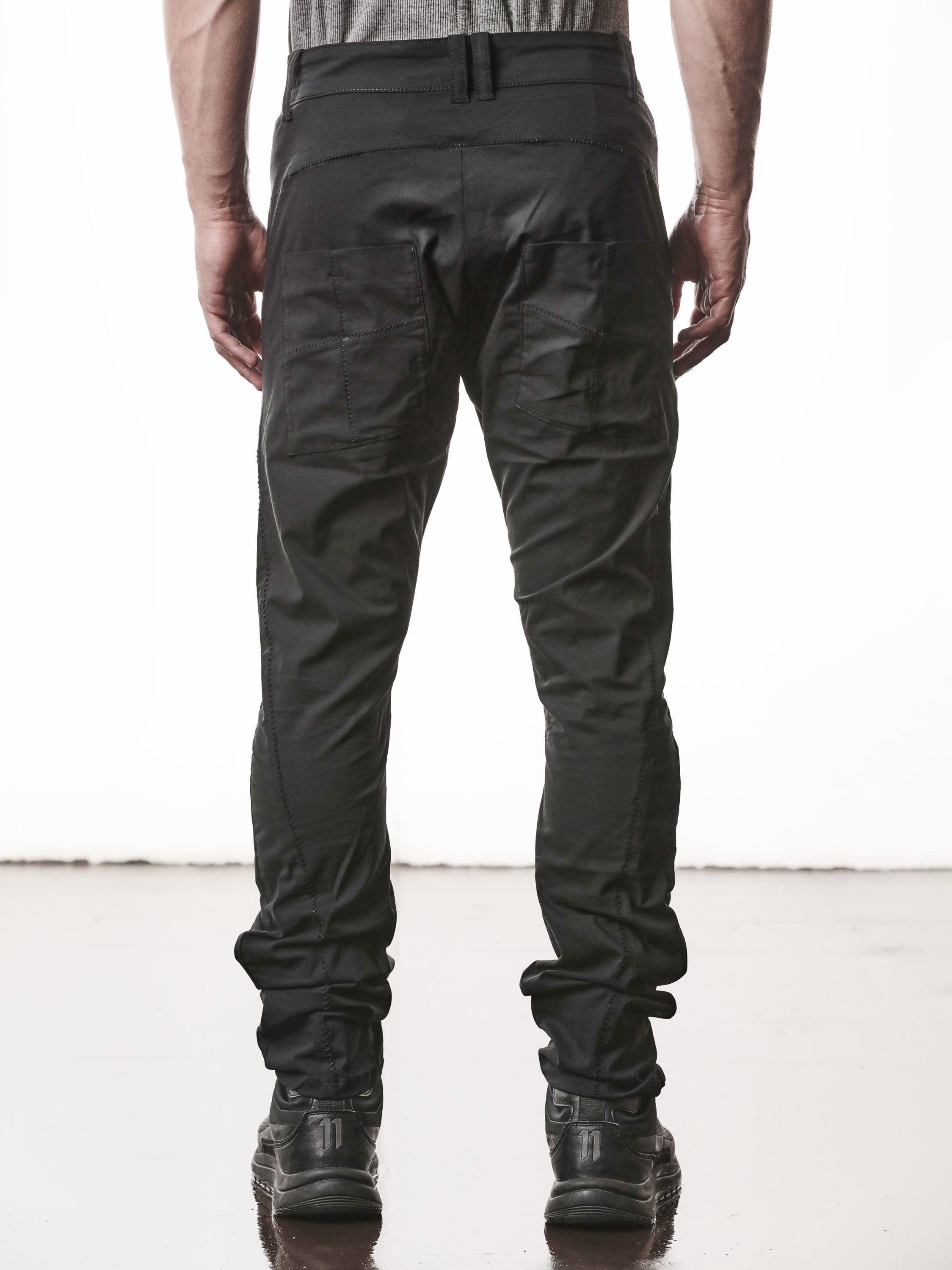 Tapered Stretch Denim Trousers