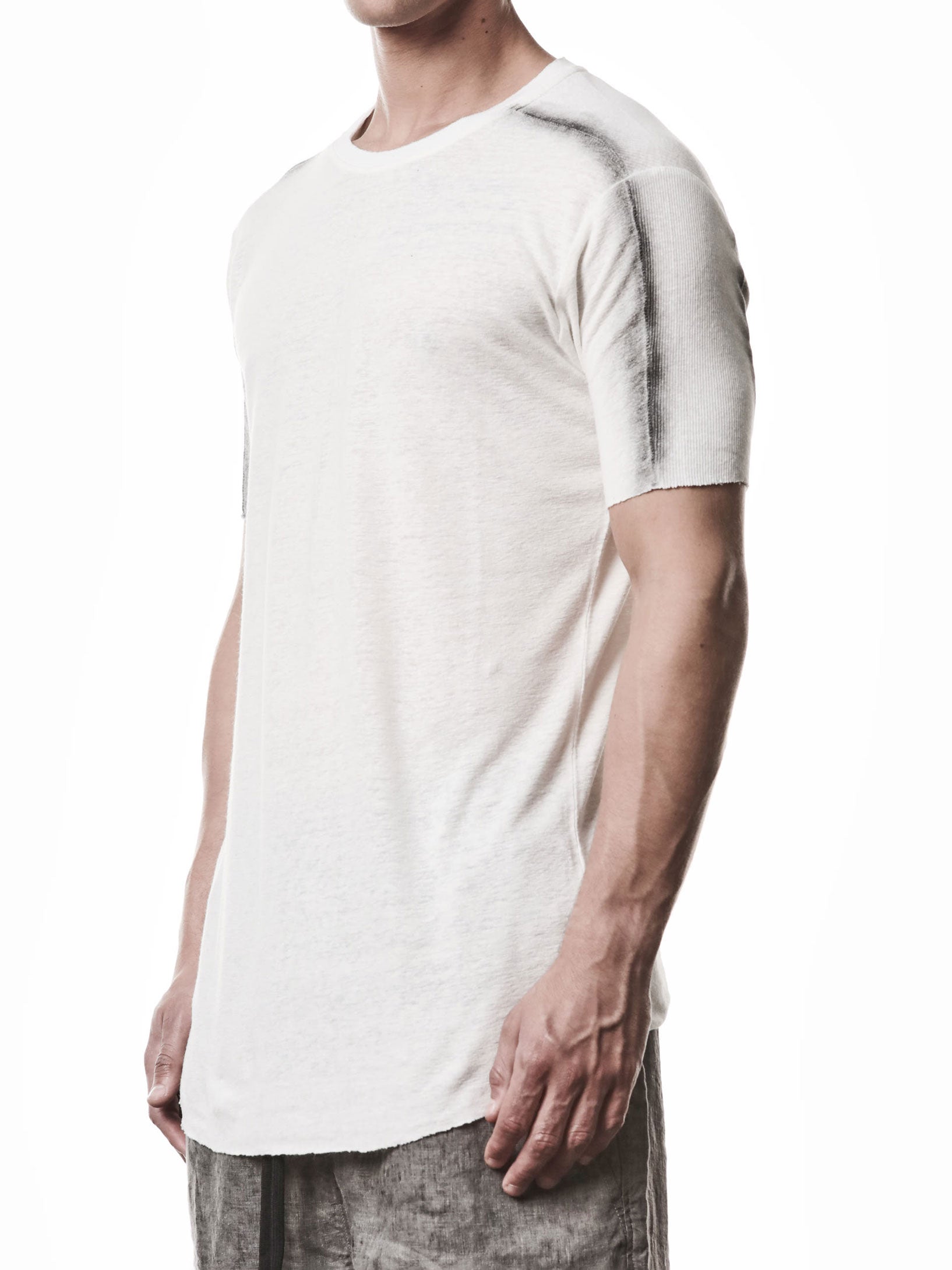 Linen Blend Insert T-Shirt