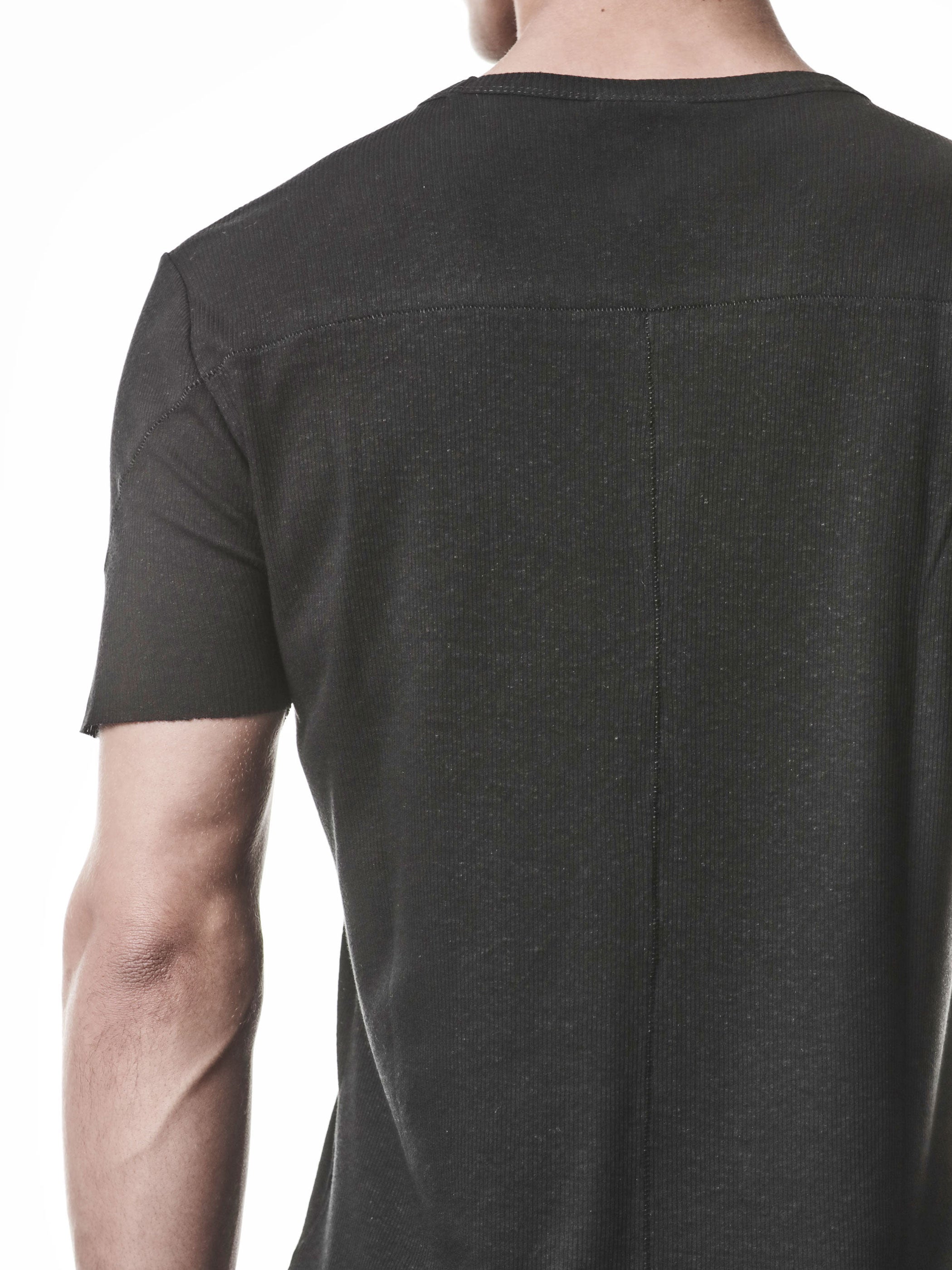 Thom Krom Raw Edge Rib T-Shirt black, back view