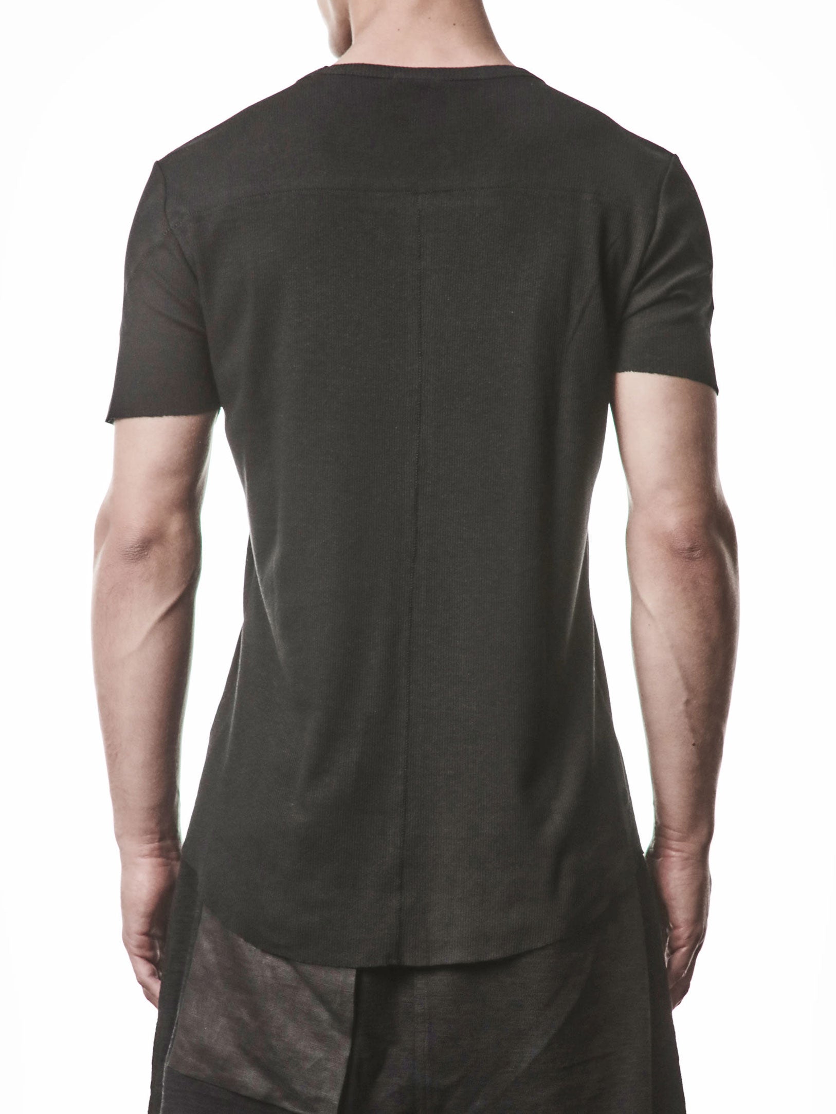 Thom Krom Raw Edge Rib T-Shirt black, design stitching detail