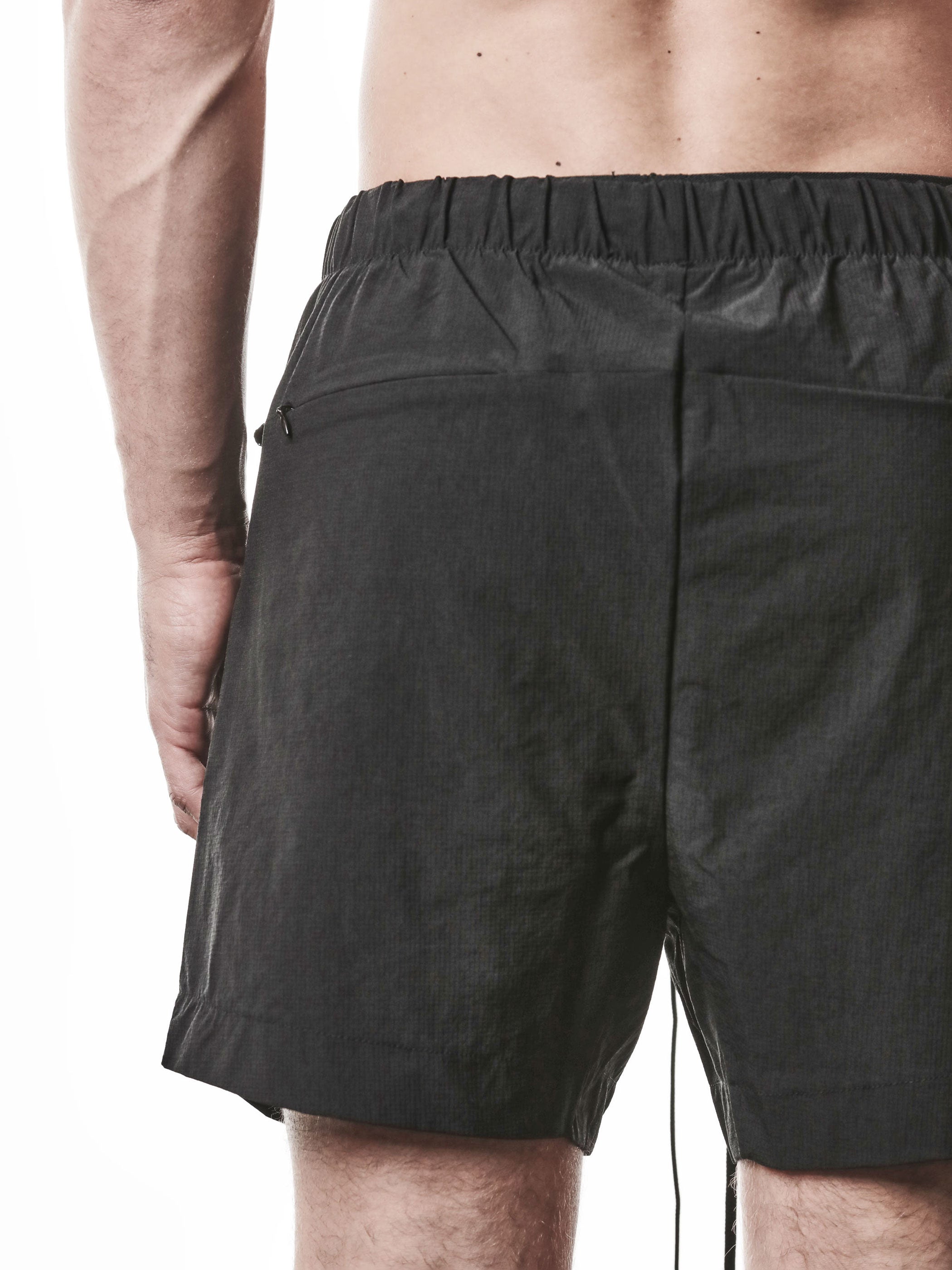 THOM KROM Nylon Swim Shorts black, rear view