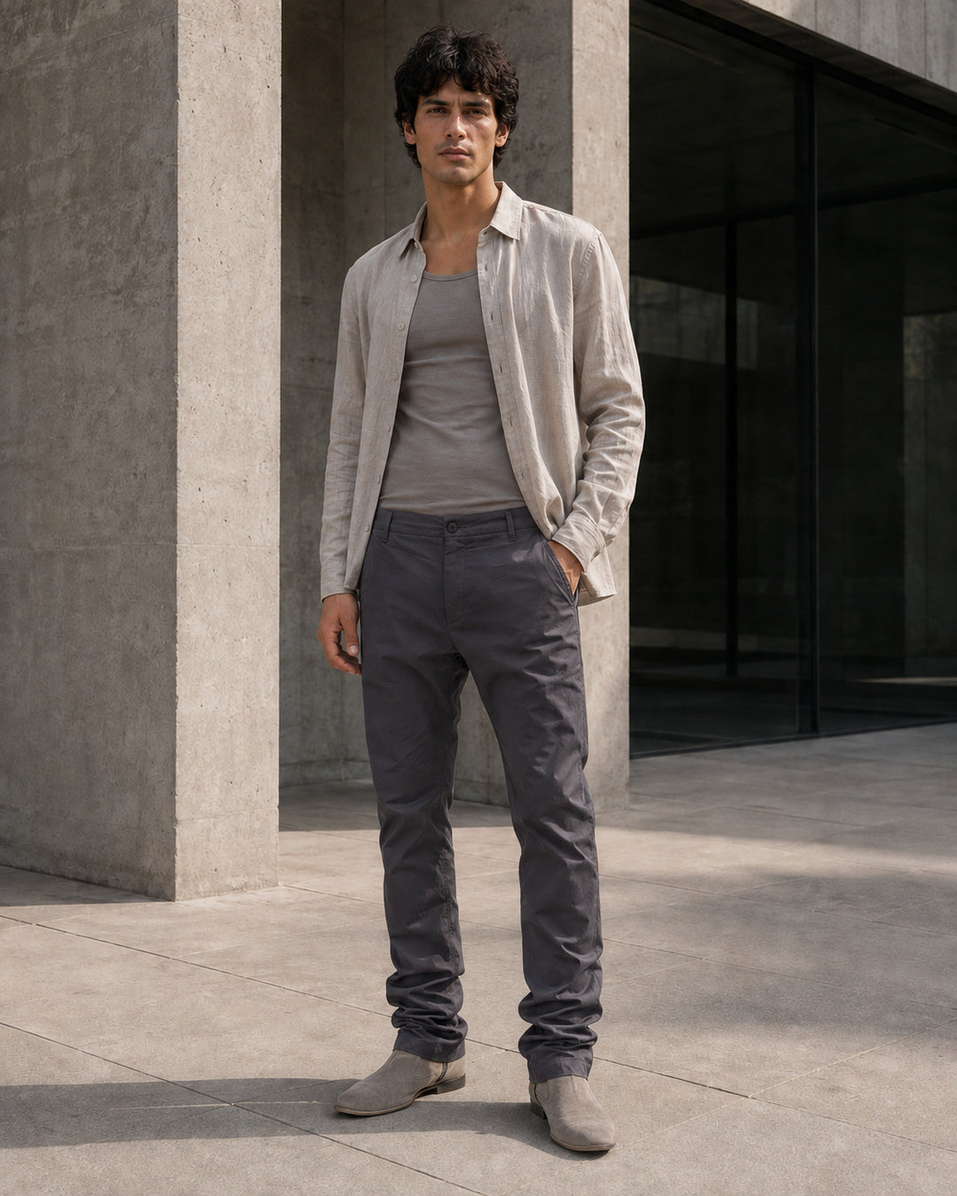 Low-Rise Slim Pants