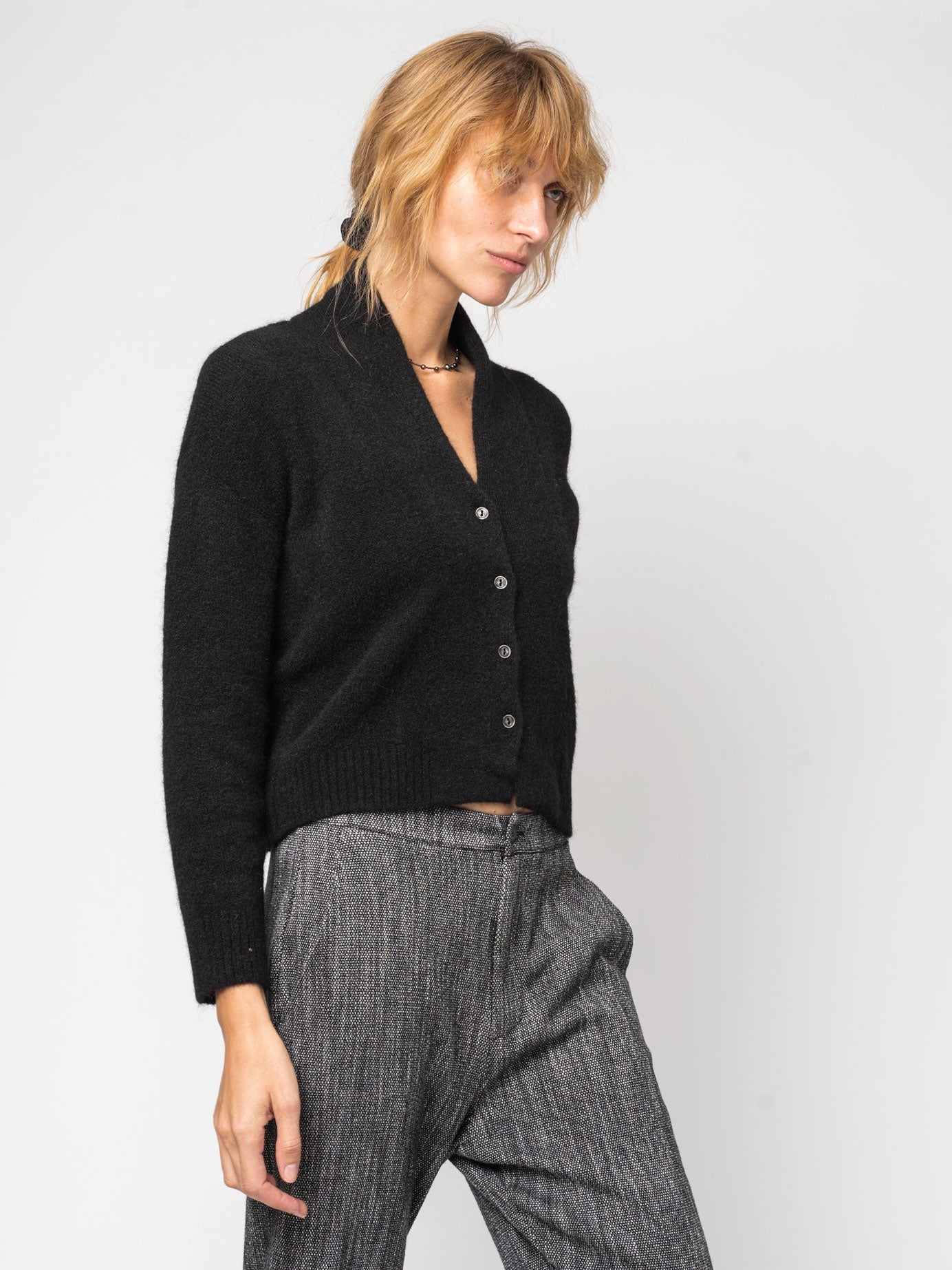 Alpaca and Wool Knit Cardigan - by TRANSIT