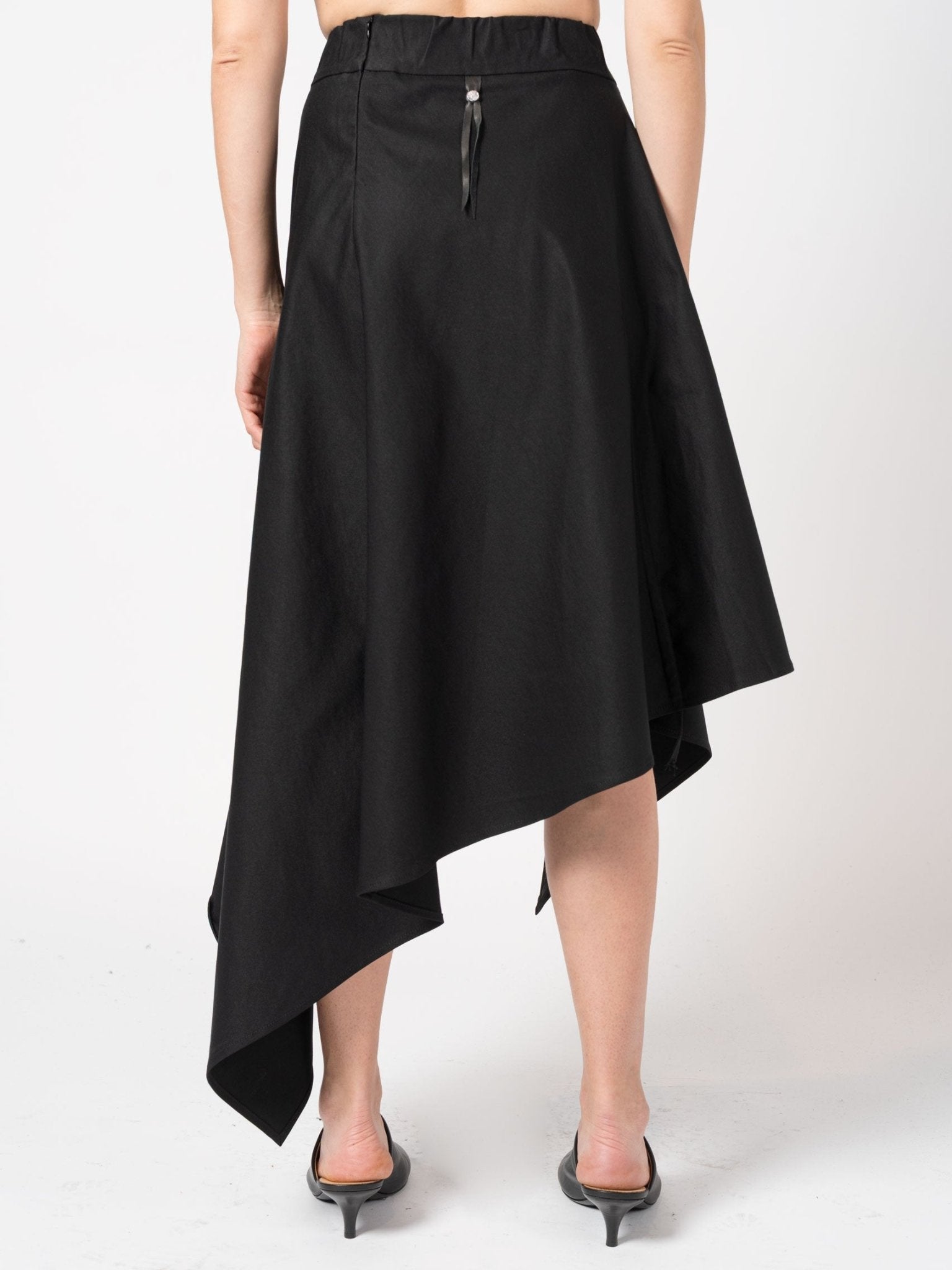 Asymmetric Adjustable Skirt with Elastic Waist - by 139DEC