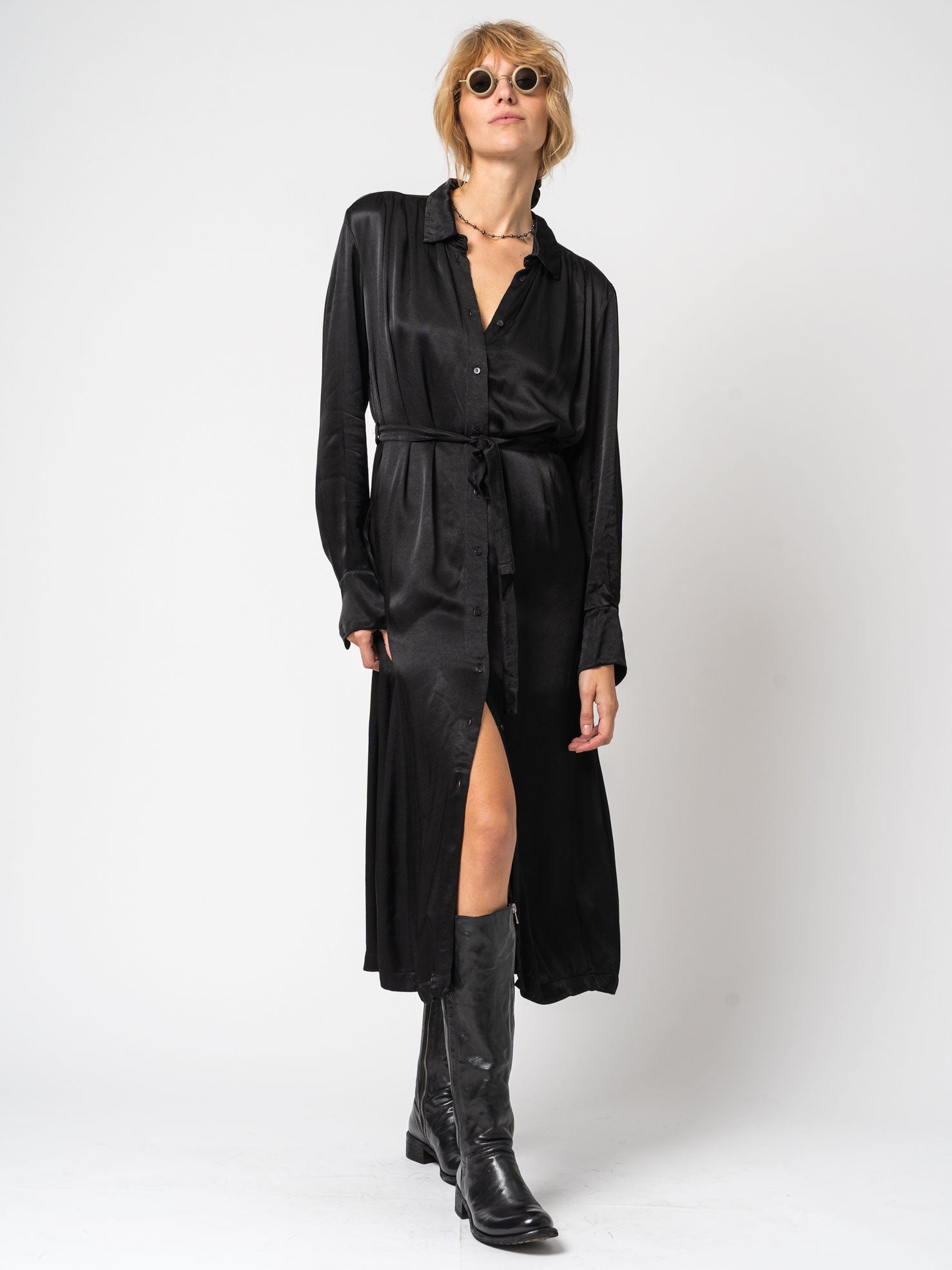 Belted Midi Dress - by TANDEM