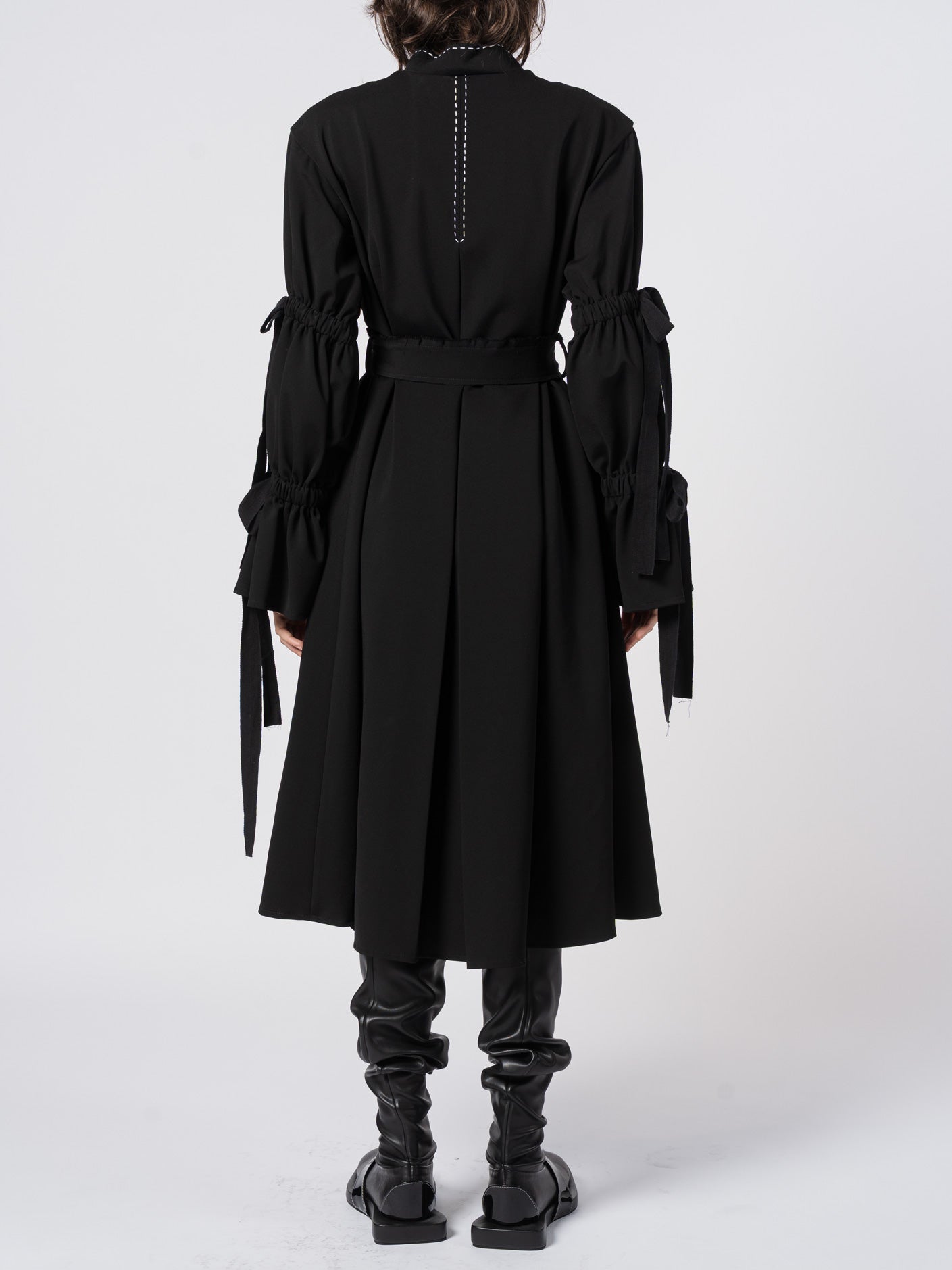Belted Puff - Sleeve Tailored Coat - by SHARONA SHARVIT