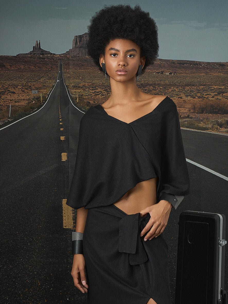 Billie Holiday – short V neck top - by Eating the Goober