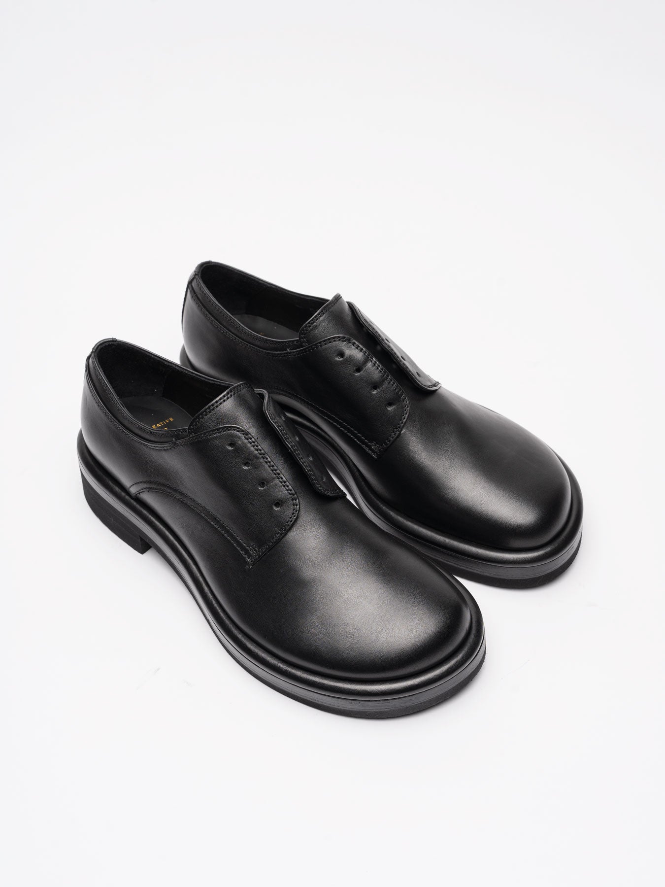 Black Leather Derby Shoes - by OFFICINE CREATIVE