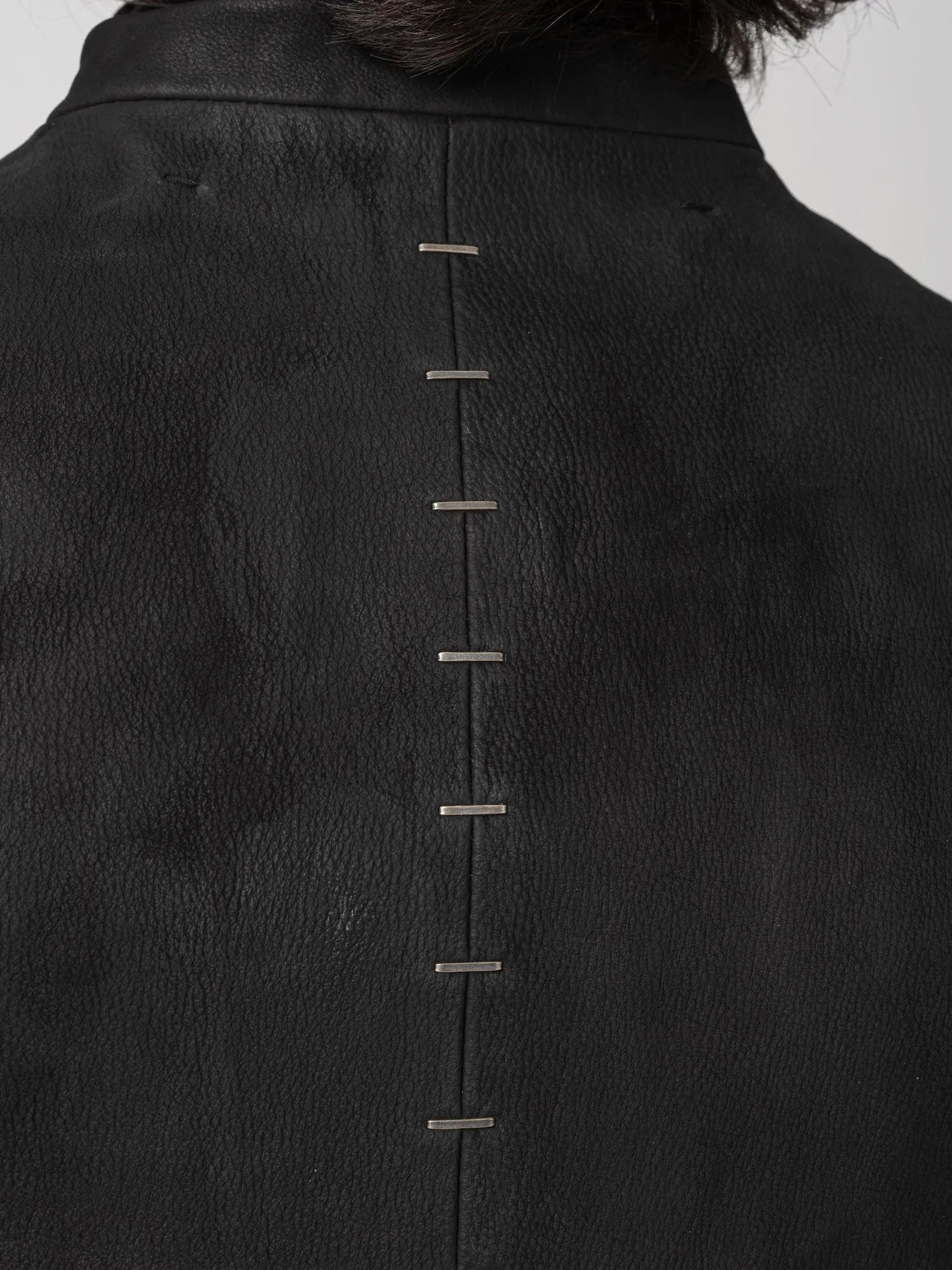 Black Textured Leather Jacket - by DANIELE BASTA