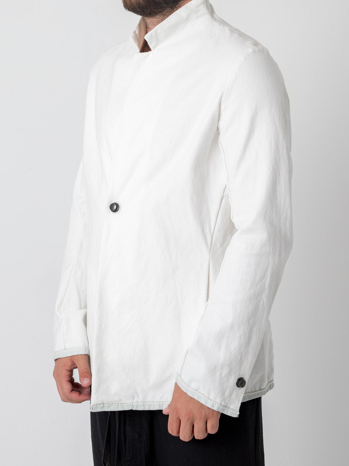 Blazer with Leather Back Detail - by ISAAC SELLAM