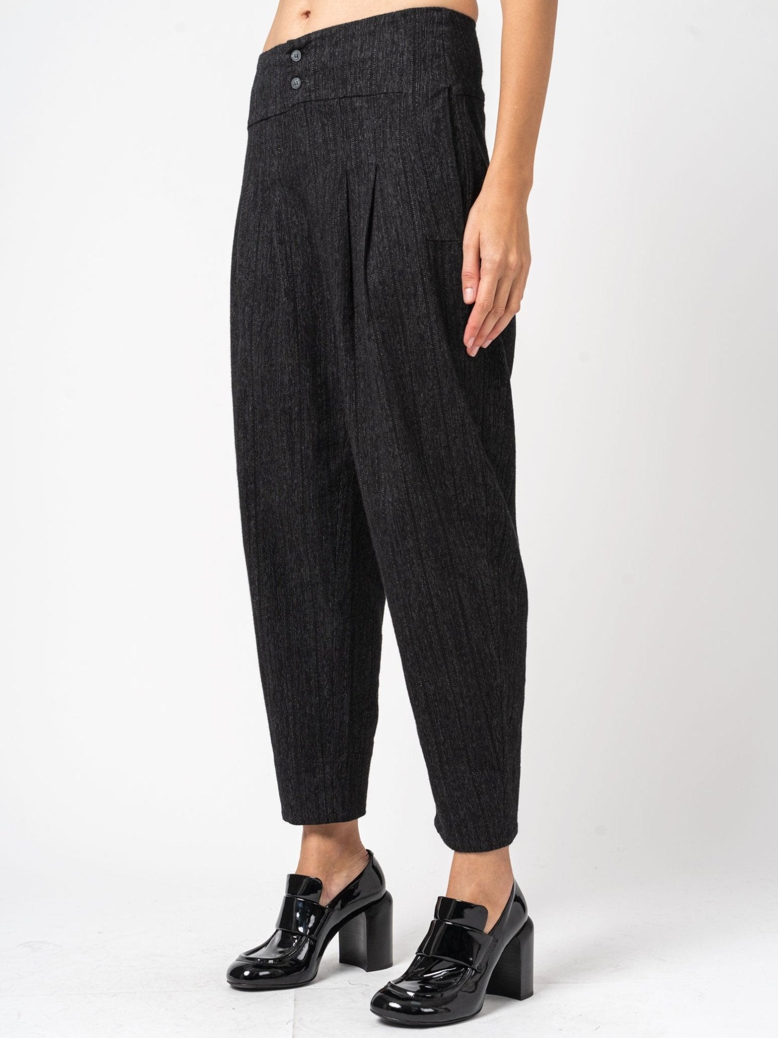 Bombé Shape Striped Trousers - by TRANSIT
