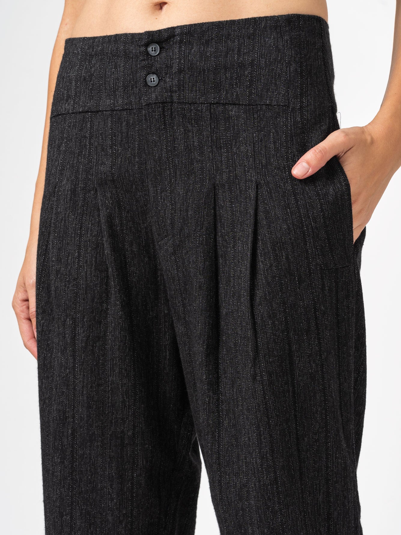 Bombé Shape Striped Trousers - by TRANSIT