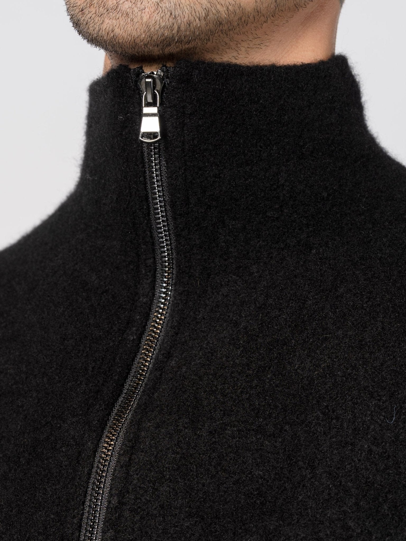 Brushed Cashmere Silk Zip Cardigan - by MD75