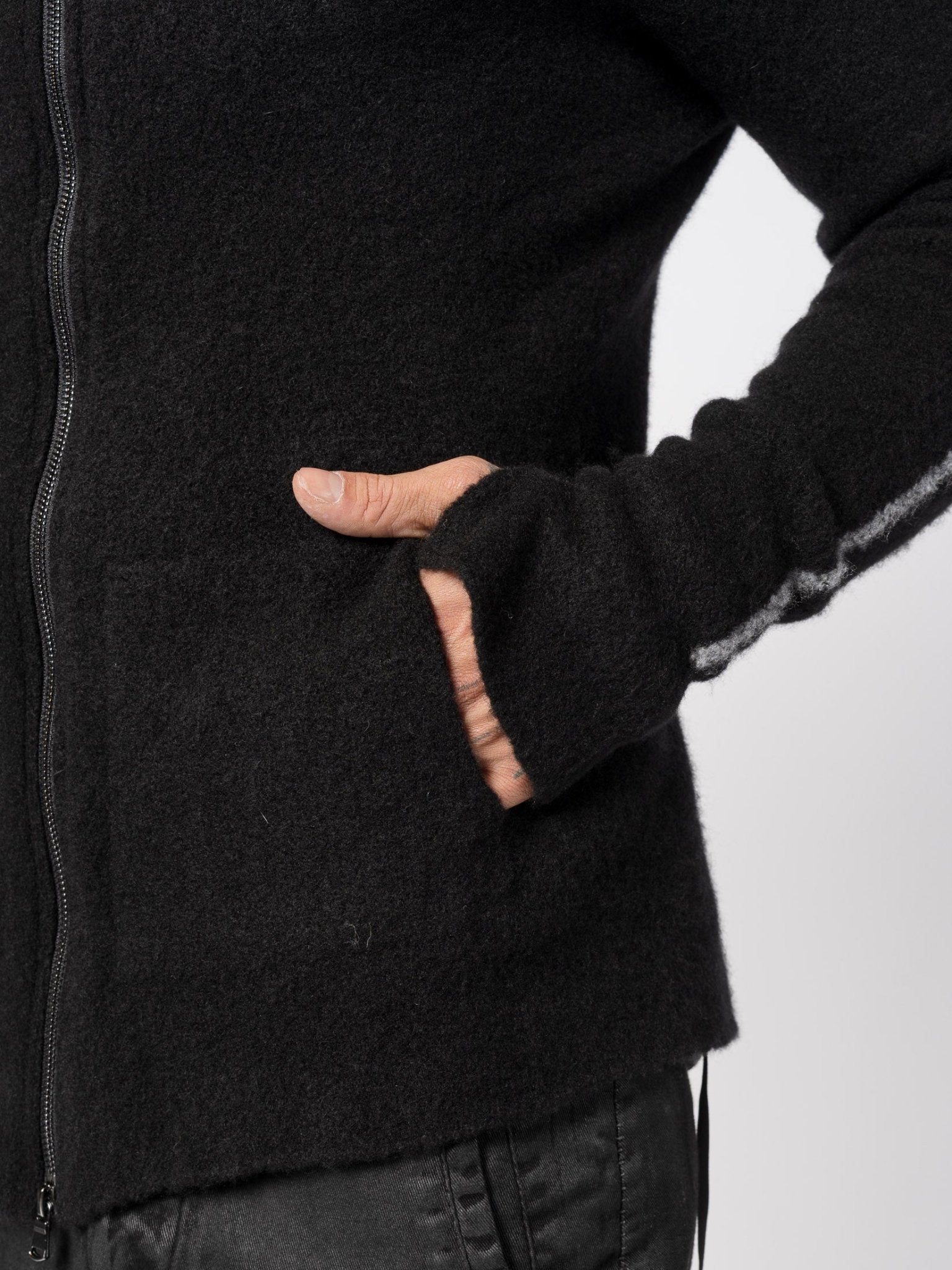 Brushed Cashmere Silk Zip Cardigan - by MD75