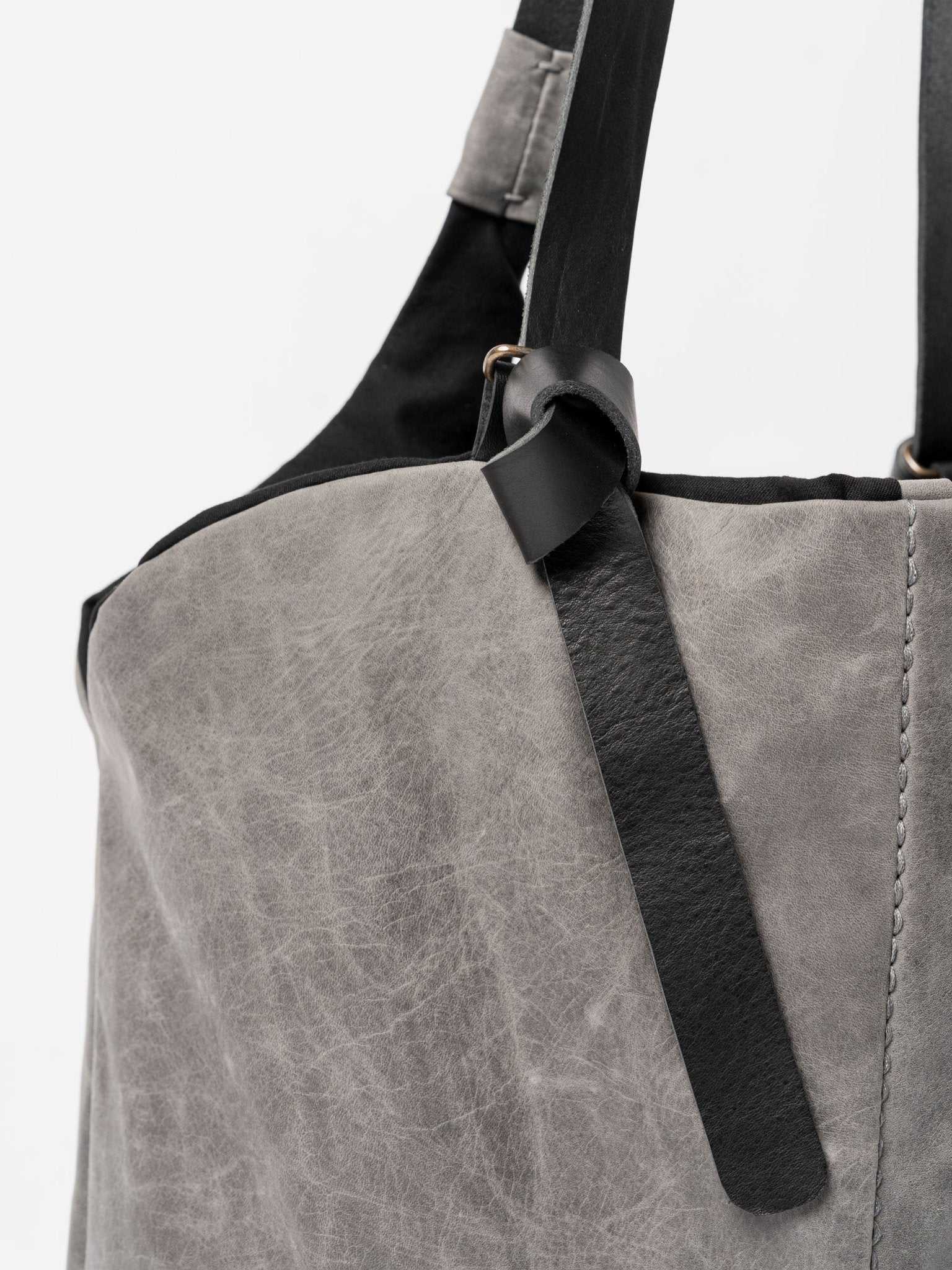 Calfskin and Cotton Shopper - by DANIELE BASTA