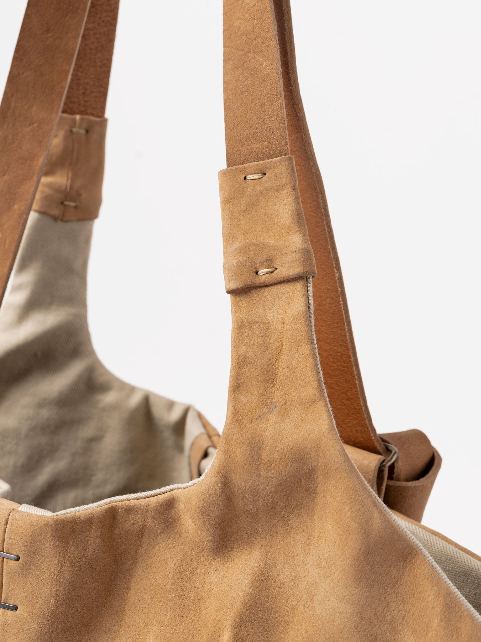 Calfskin and Cotton Shopper - by DANIELE BASTA