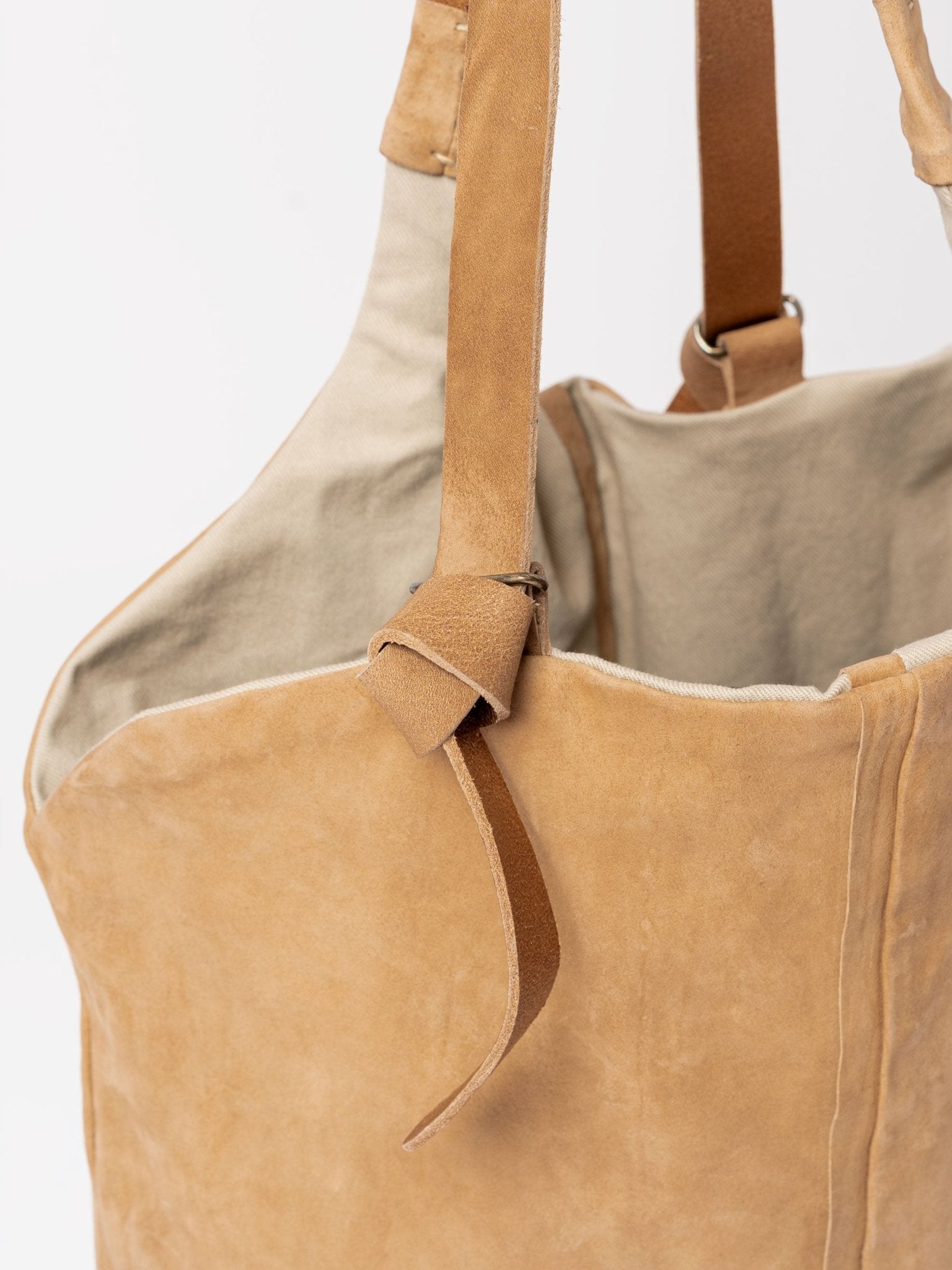 Calfskin and Cotton Shopper - by DANIELE BASTA