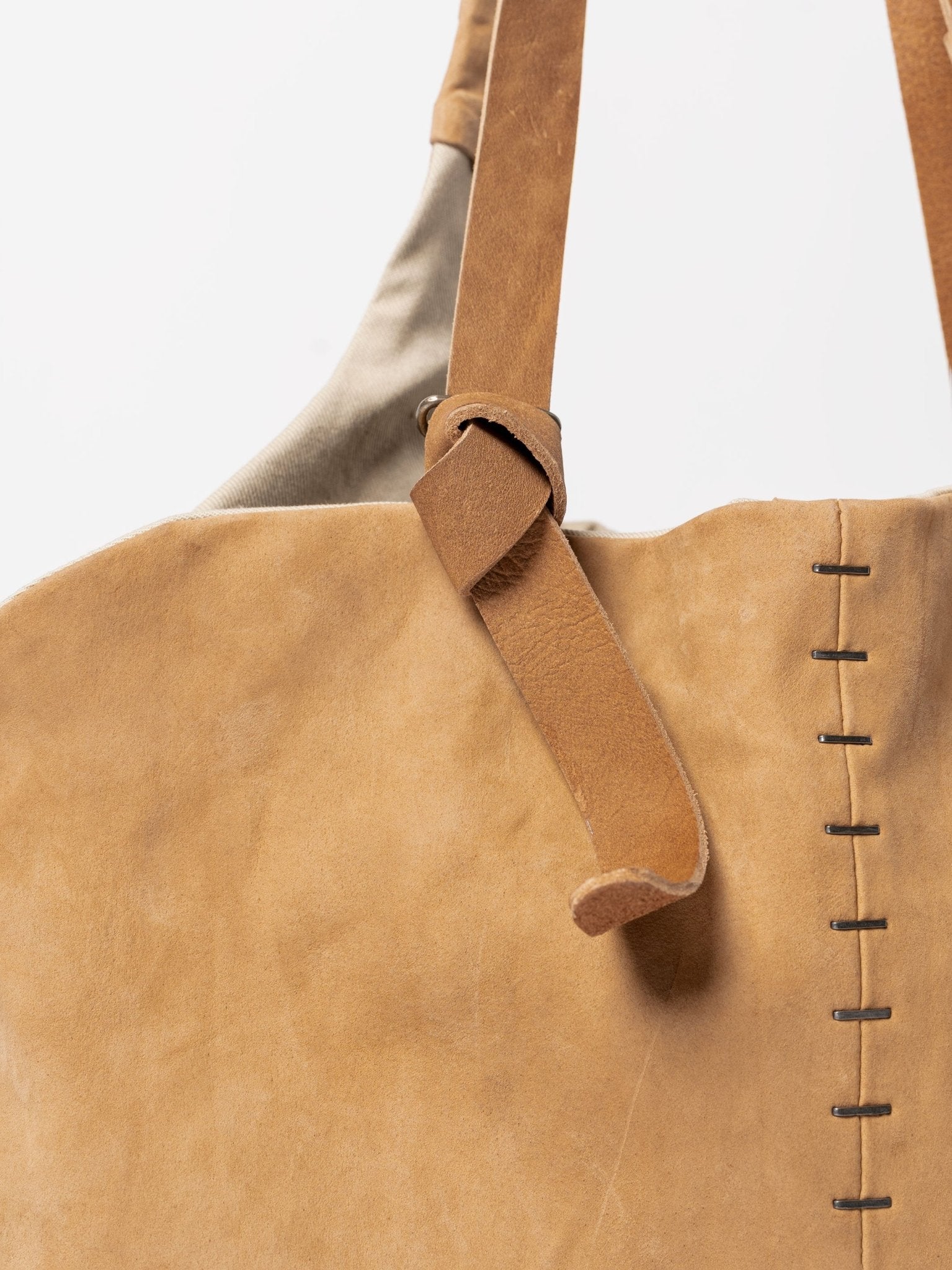 Calfskin and Cotton Shopper - by DANIELE BASTA