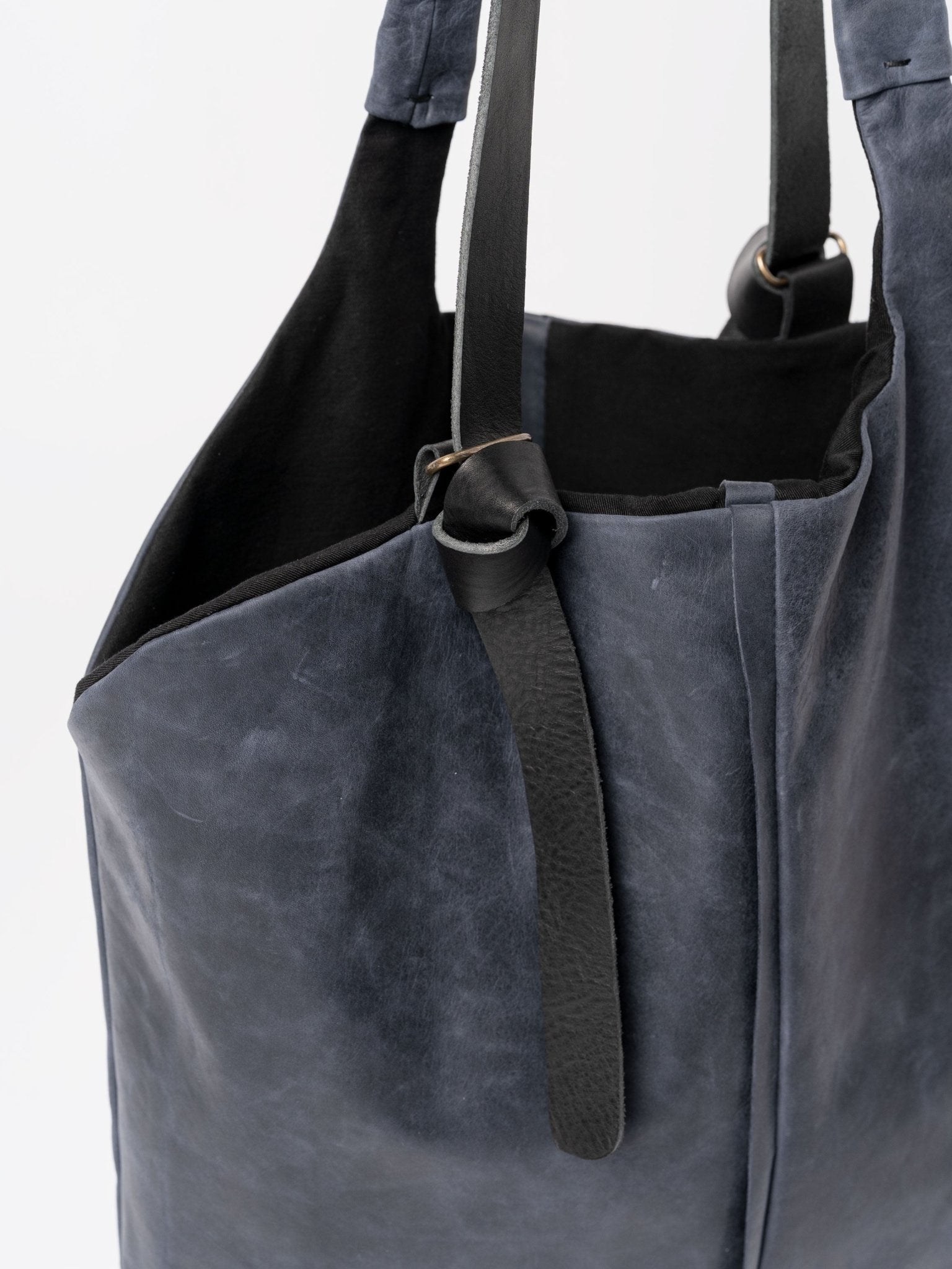 Calfskin and Cotton Shopper - by DANIELE BASTA