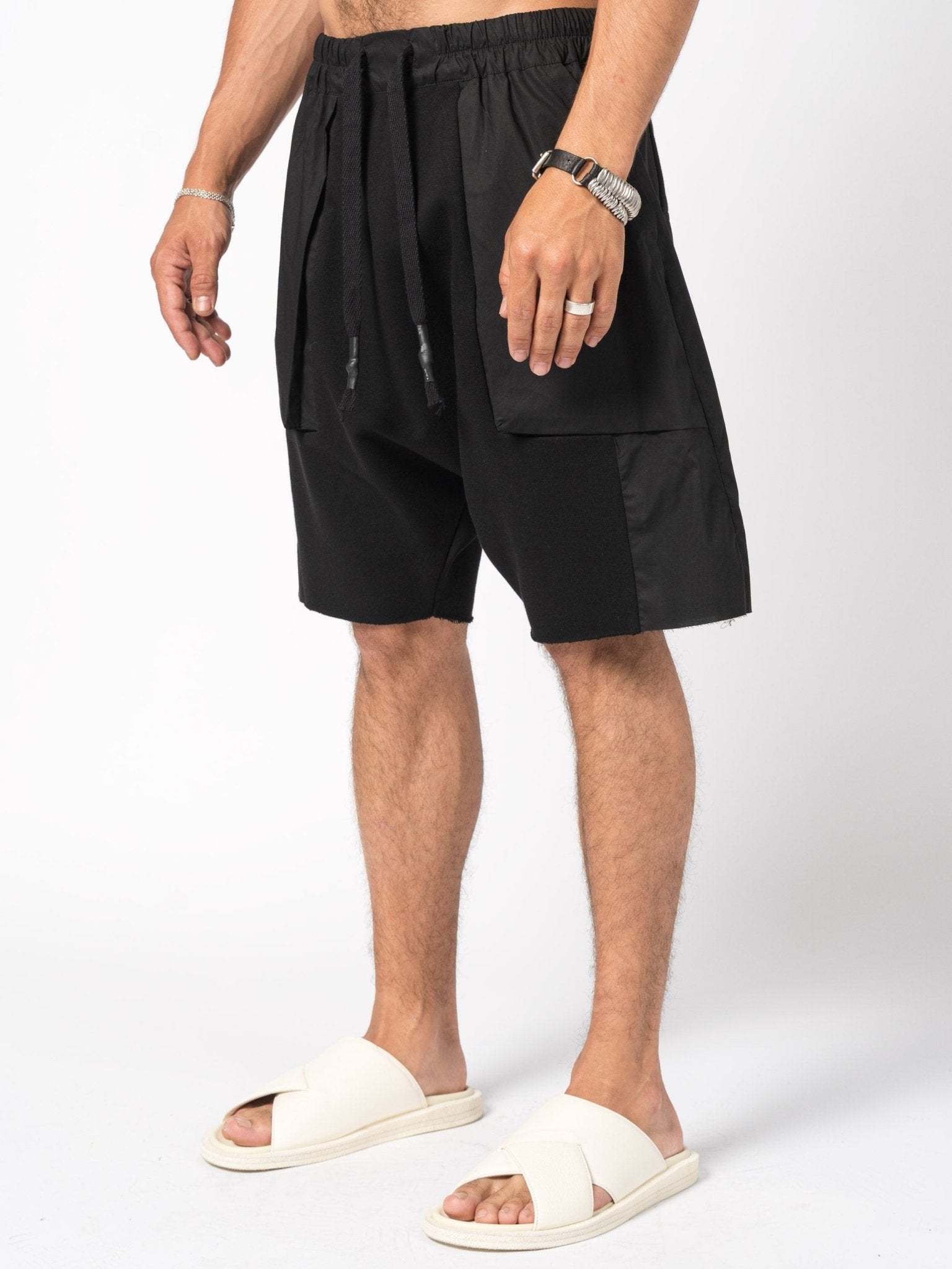 Cargo Shorts with Raw Hem - by 139DEC