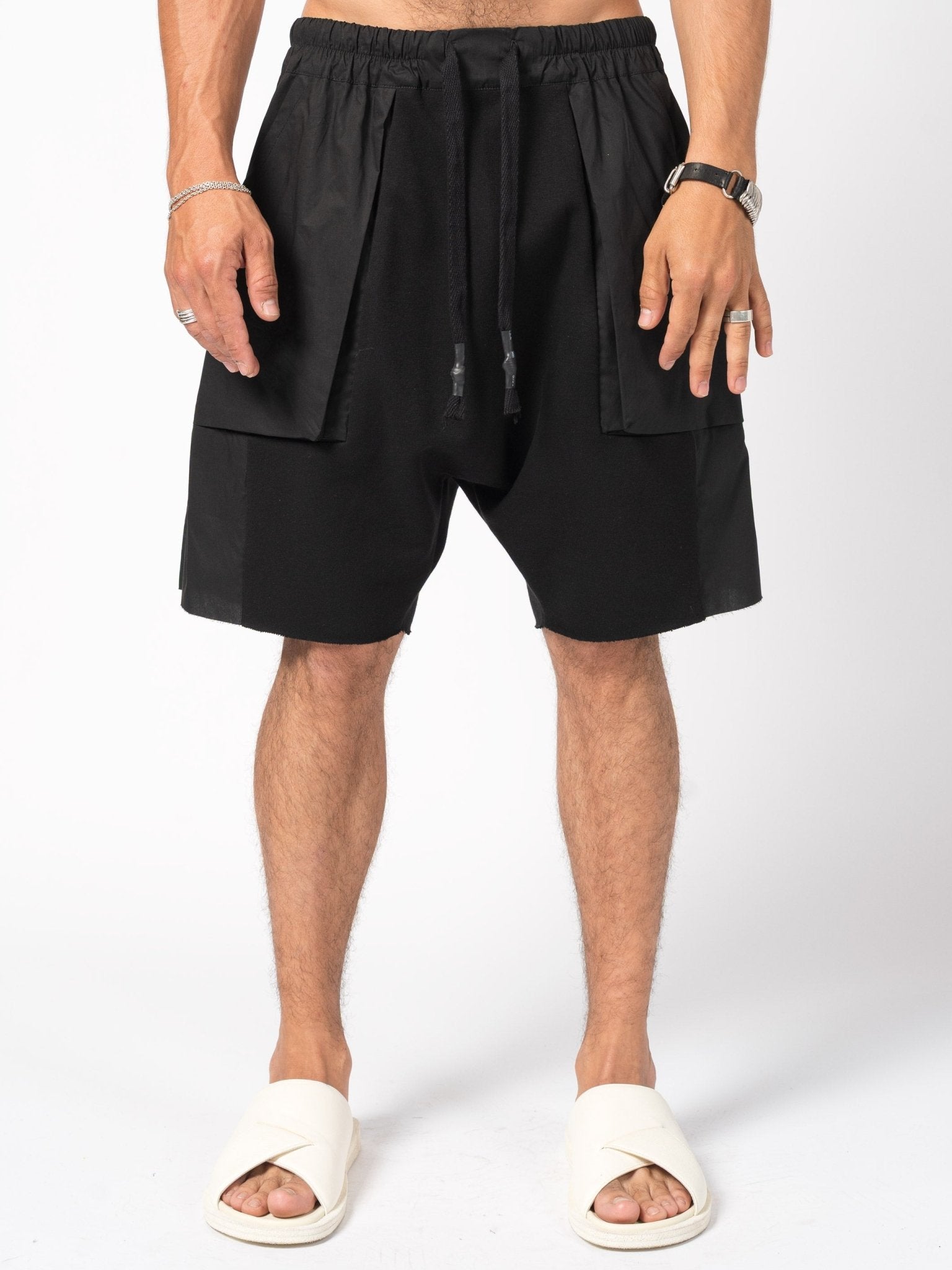 Cargo Shorts with Raw Hem - by 139DEC