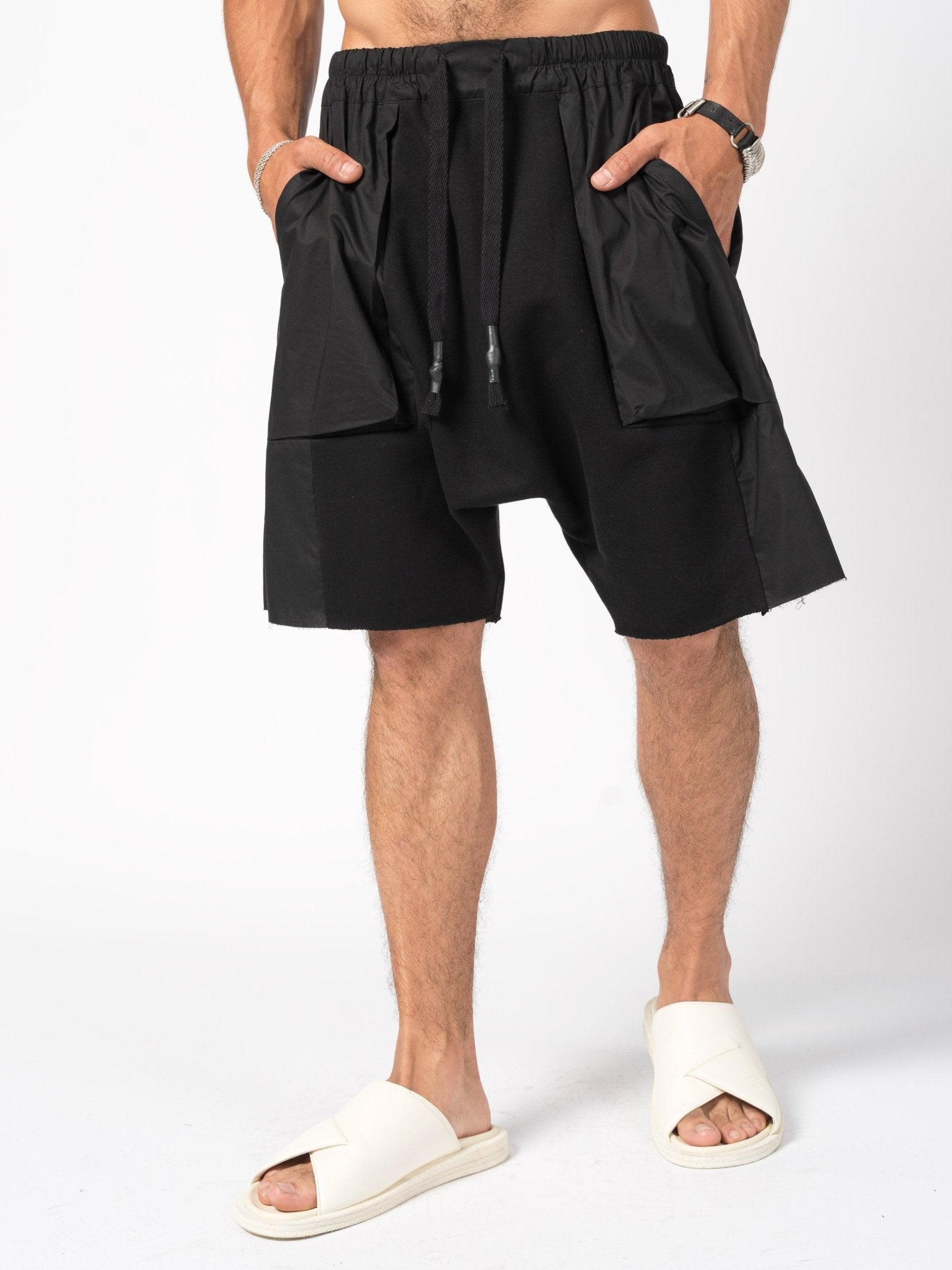 Cargo Shorts with Raw Hem - by 139DEC