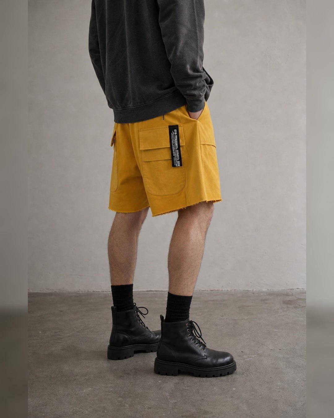 Cargo Shorts with Raw Hem - by 139DEC