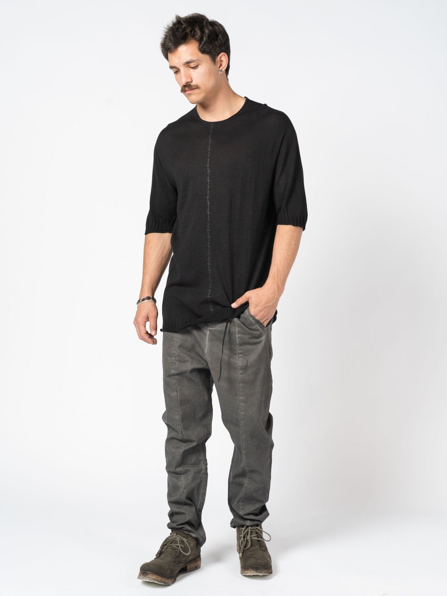 Center Stitch Knit Tee - by MD75